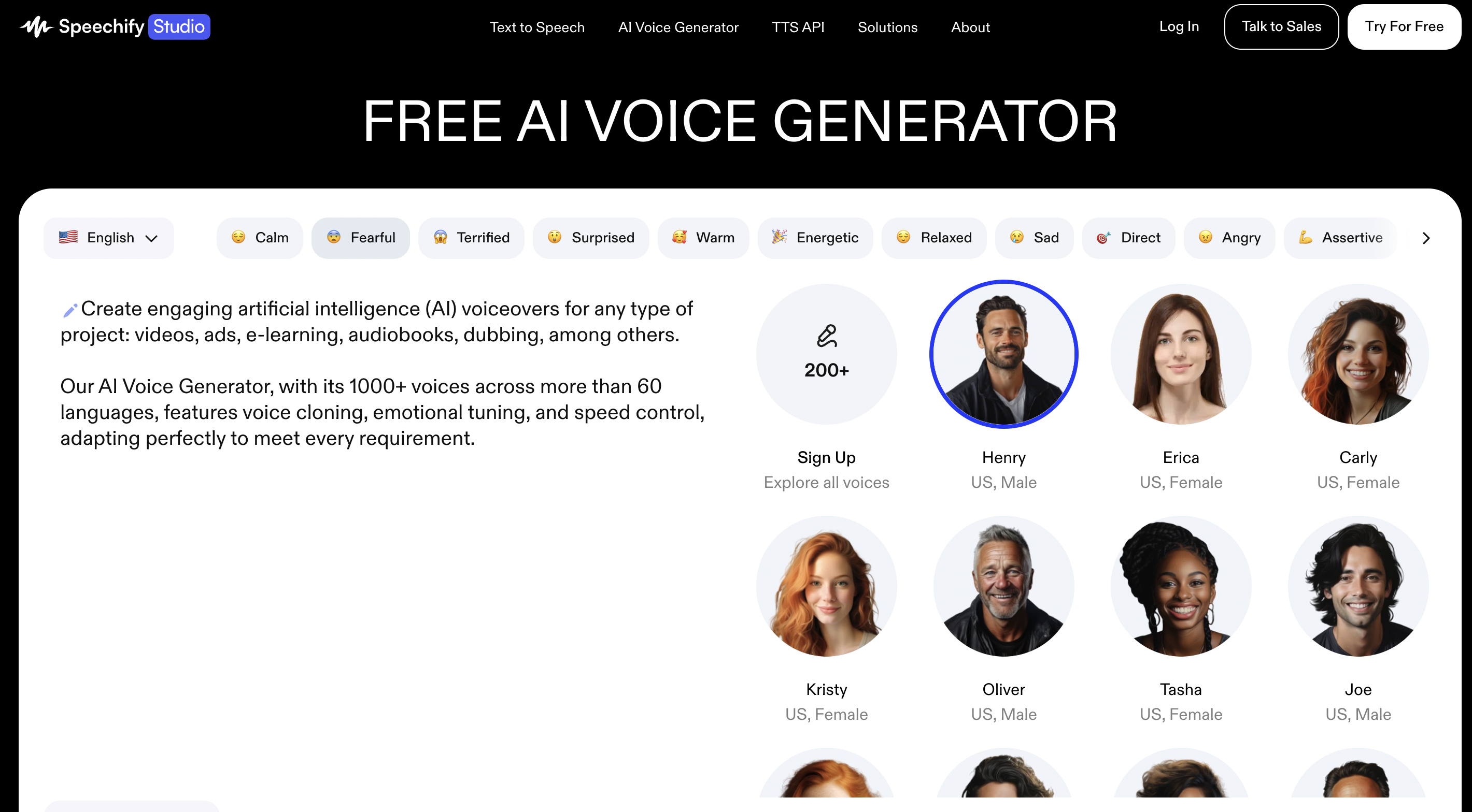 Speechify Studio - Screenshot showing the interface and features of this AI tool