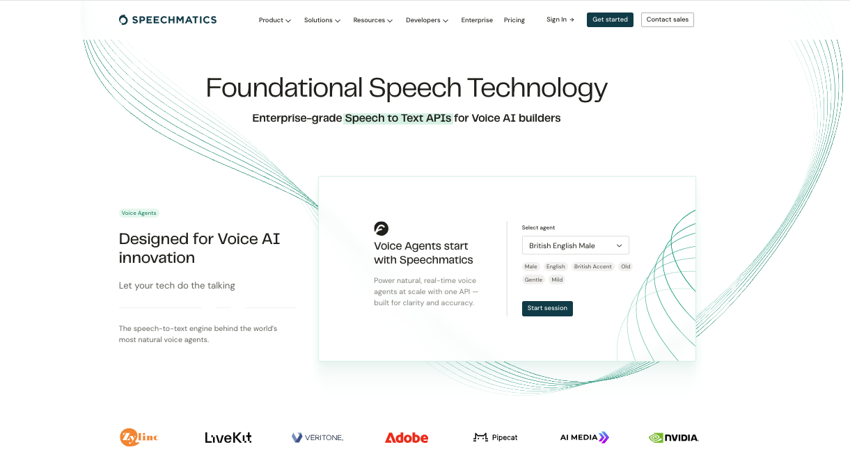 Speechmatics - Screenshot showing the interface and features of this AI tool
