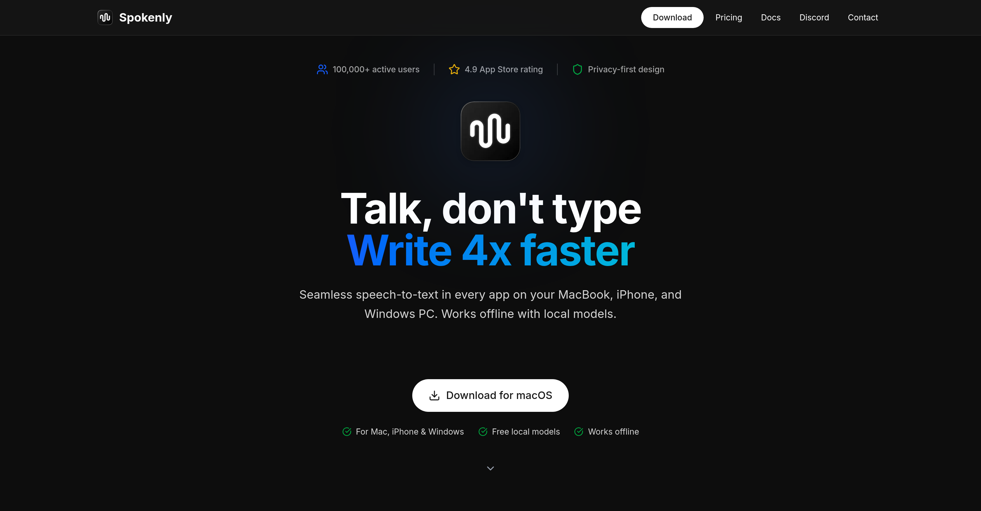 Spokenly - Screenshot showing the interface and features of this AI tool