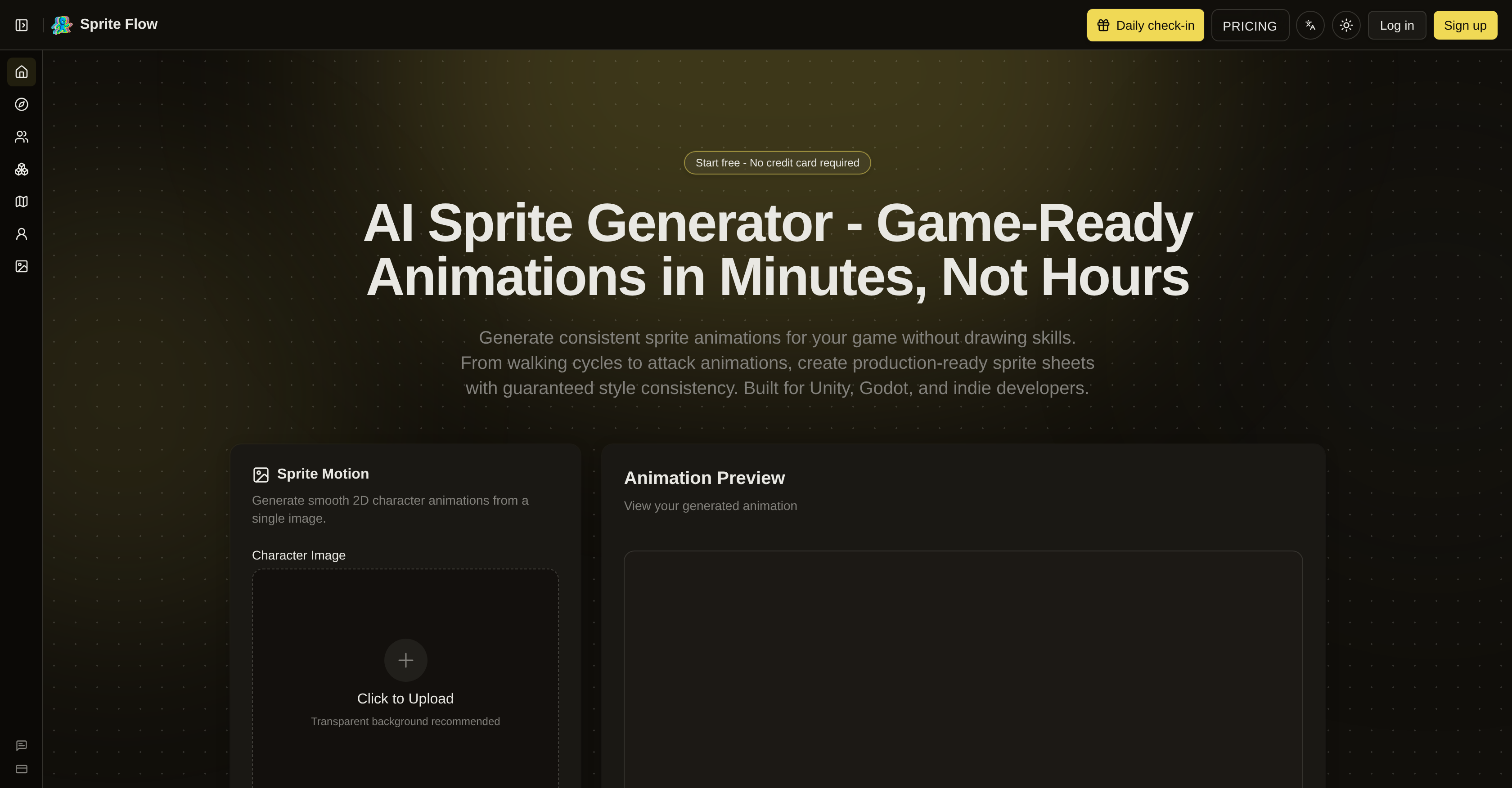 SpriteFlow - Screenshot showing the interface and features of this AI tool