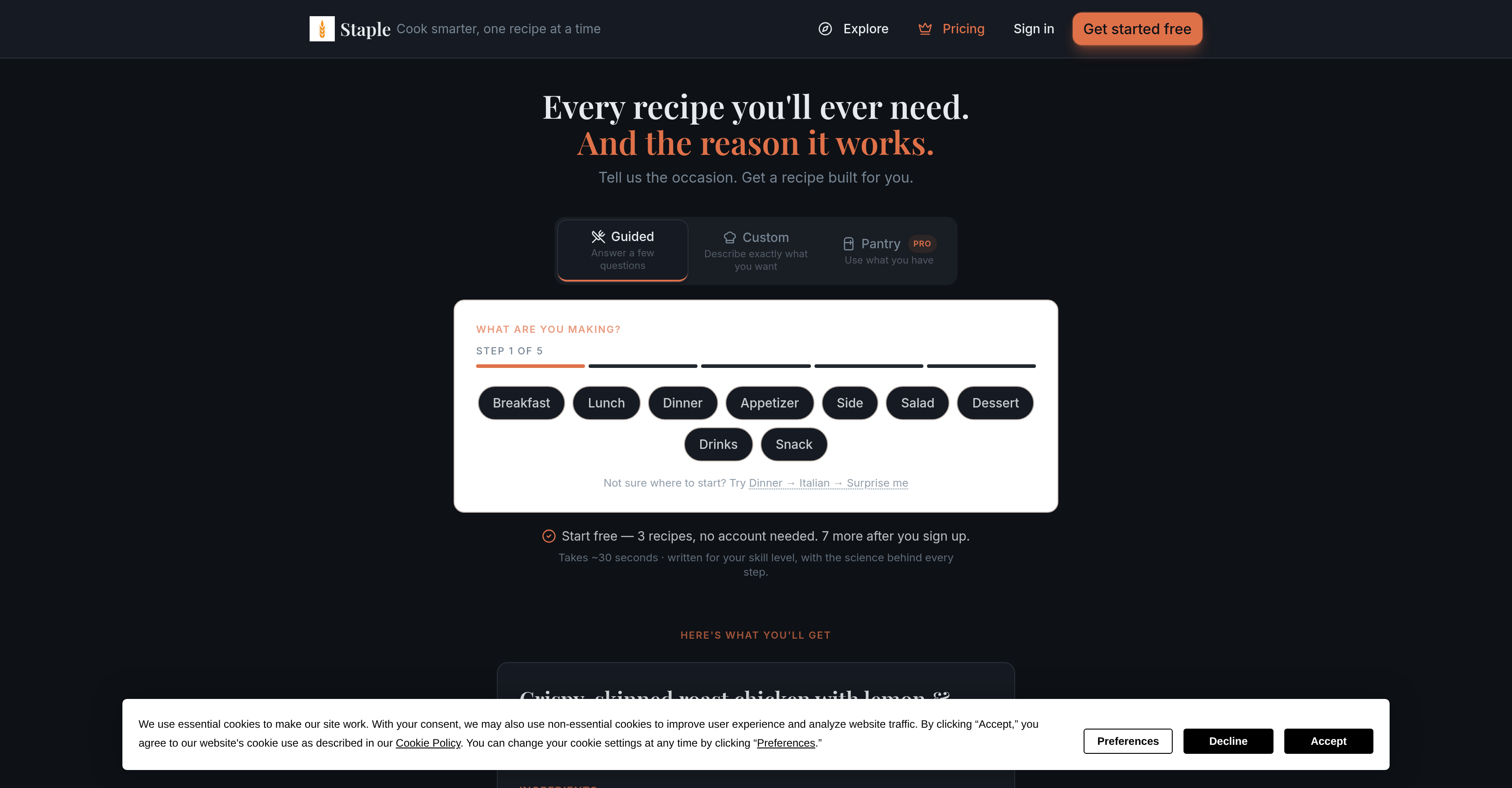 Staple - Screenshot showing the interface and features of this AI tool