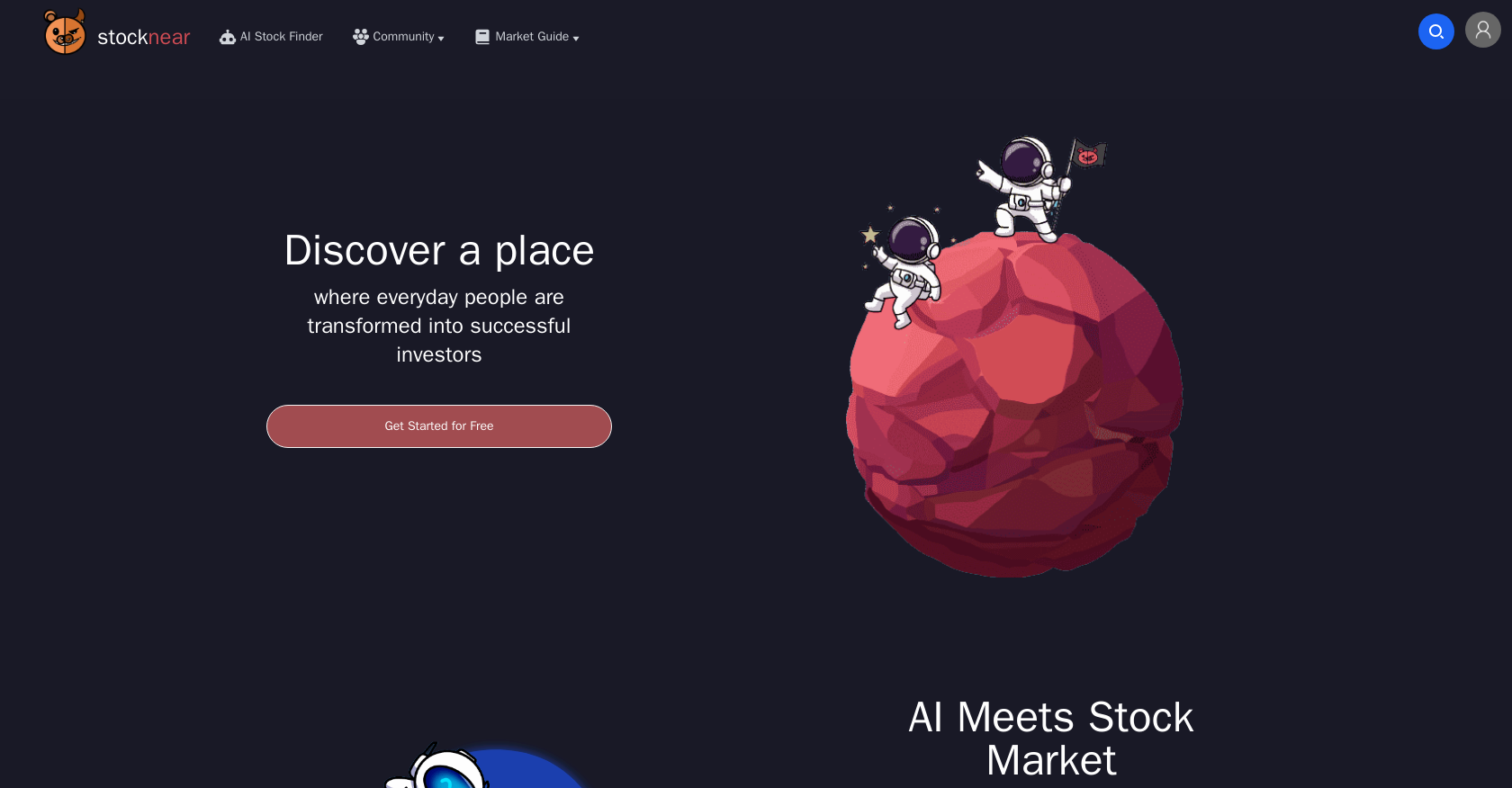 Stocknear - Screenshot showing the interface and features of this AI tool