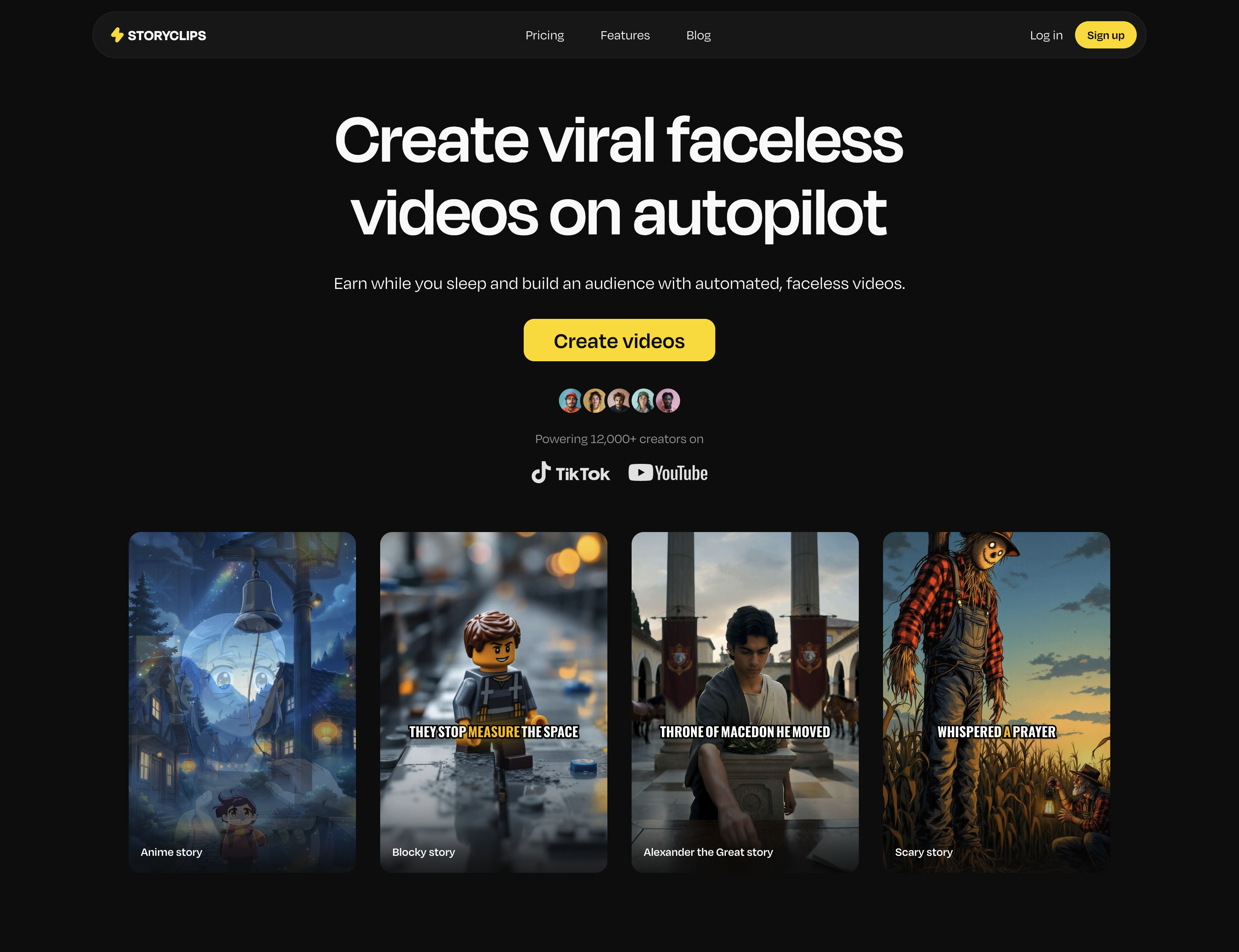 Storyclips - Screenshot showing the interface and features of this AI tool