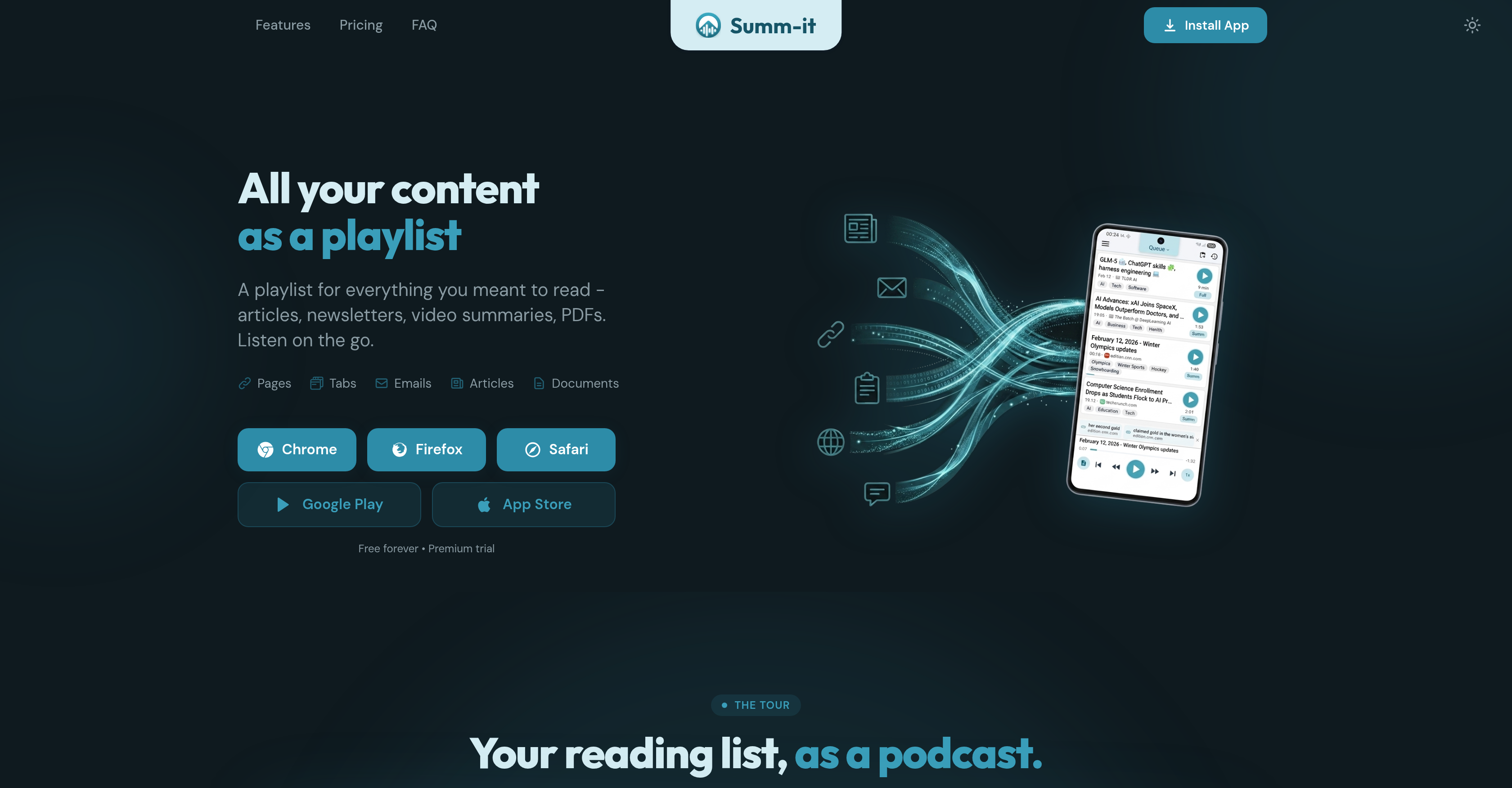 Summ-it - Screenshot showing the interface and features of this AI tool