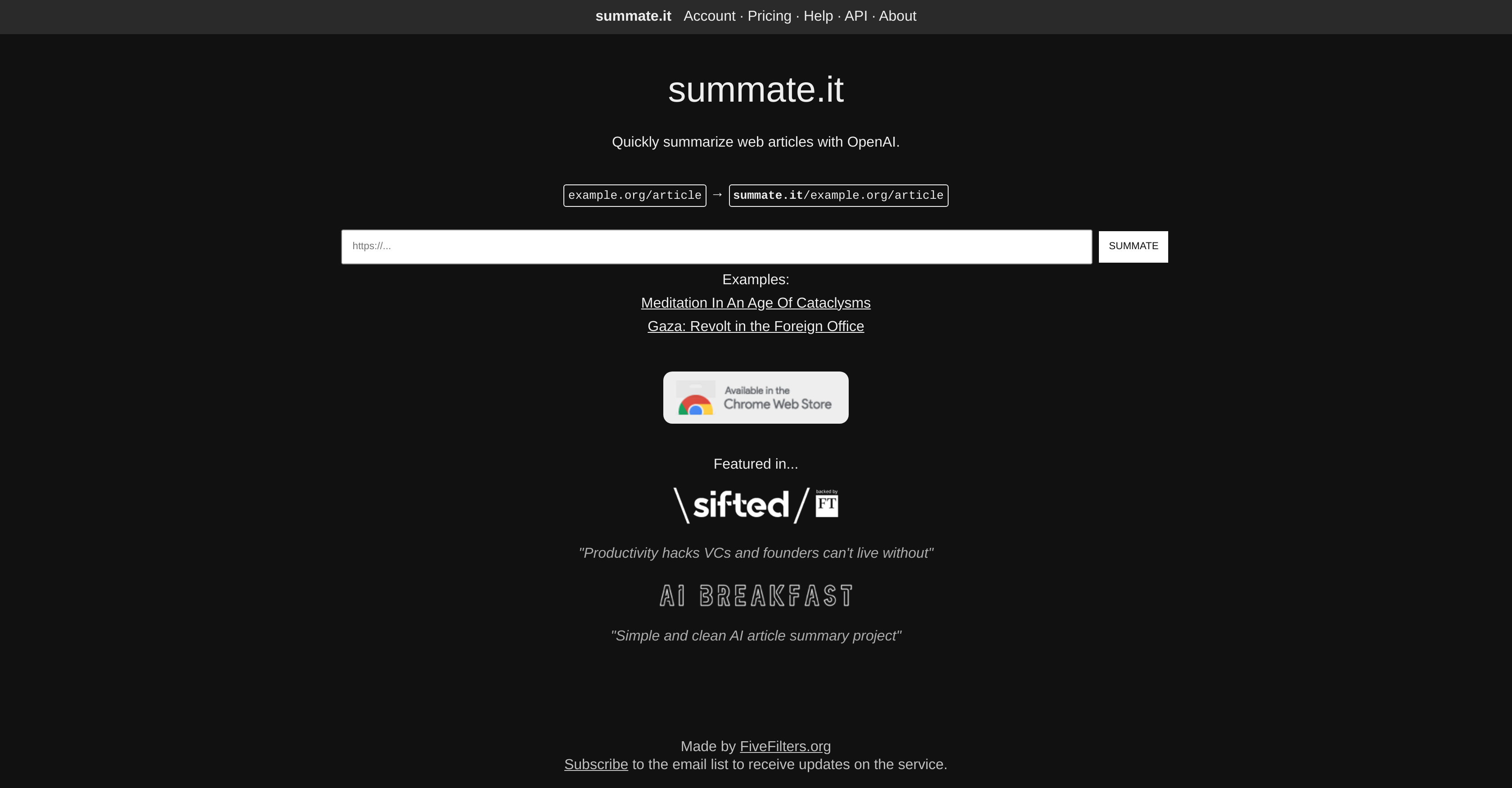 Summate - Screenshot showing the interface and features of this AI tool