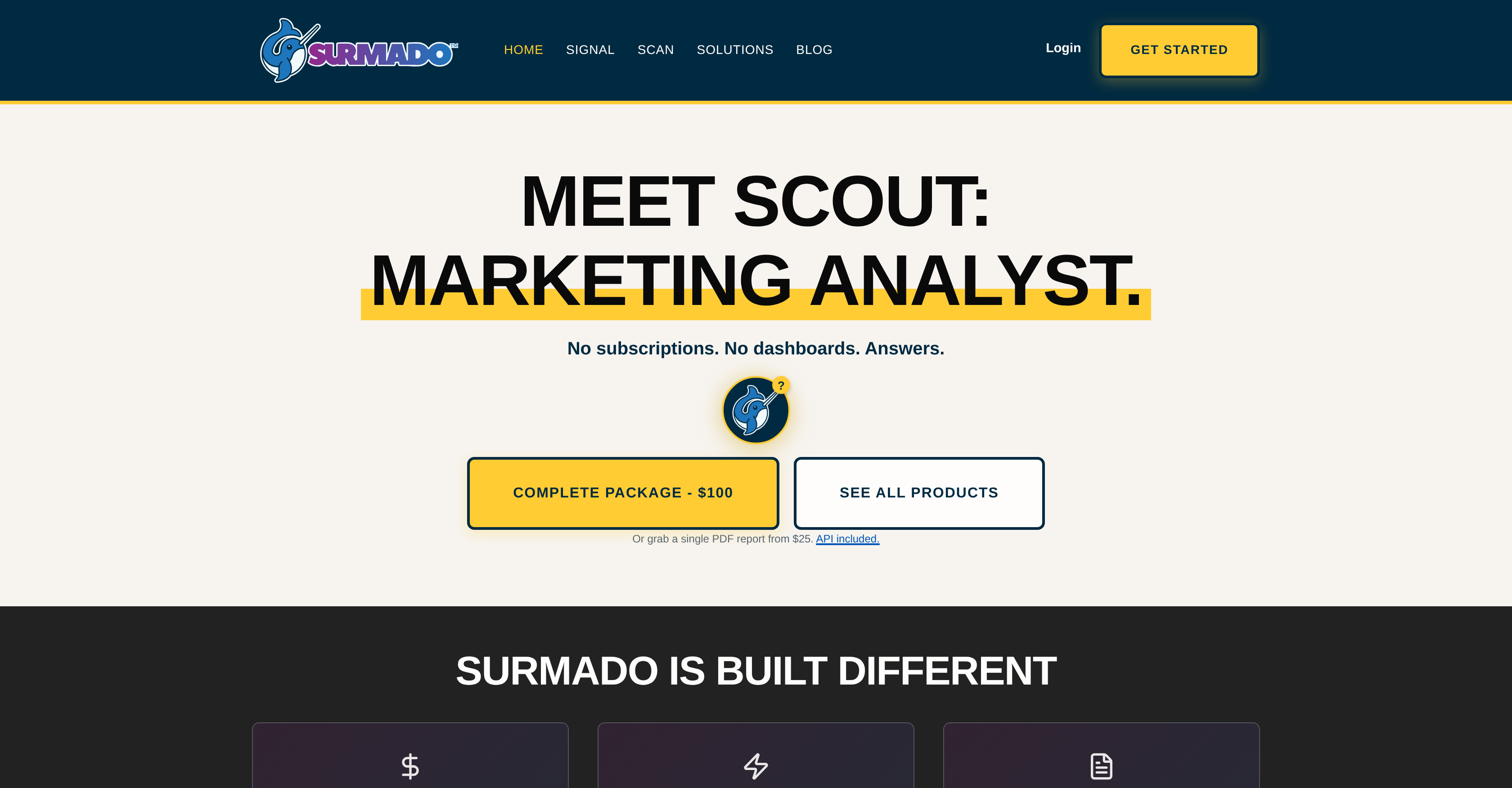 Surmado Scout - Screenshot showing the interface and features of this AI tool