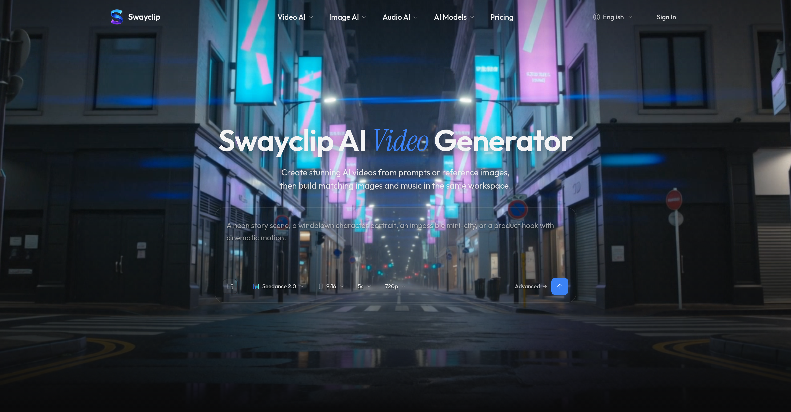 Swayclip - Screenshot showing the interface and features of this AI tool