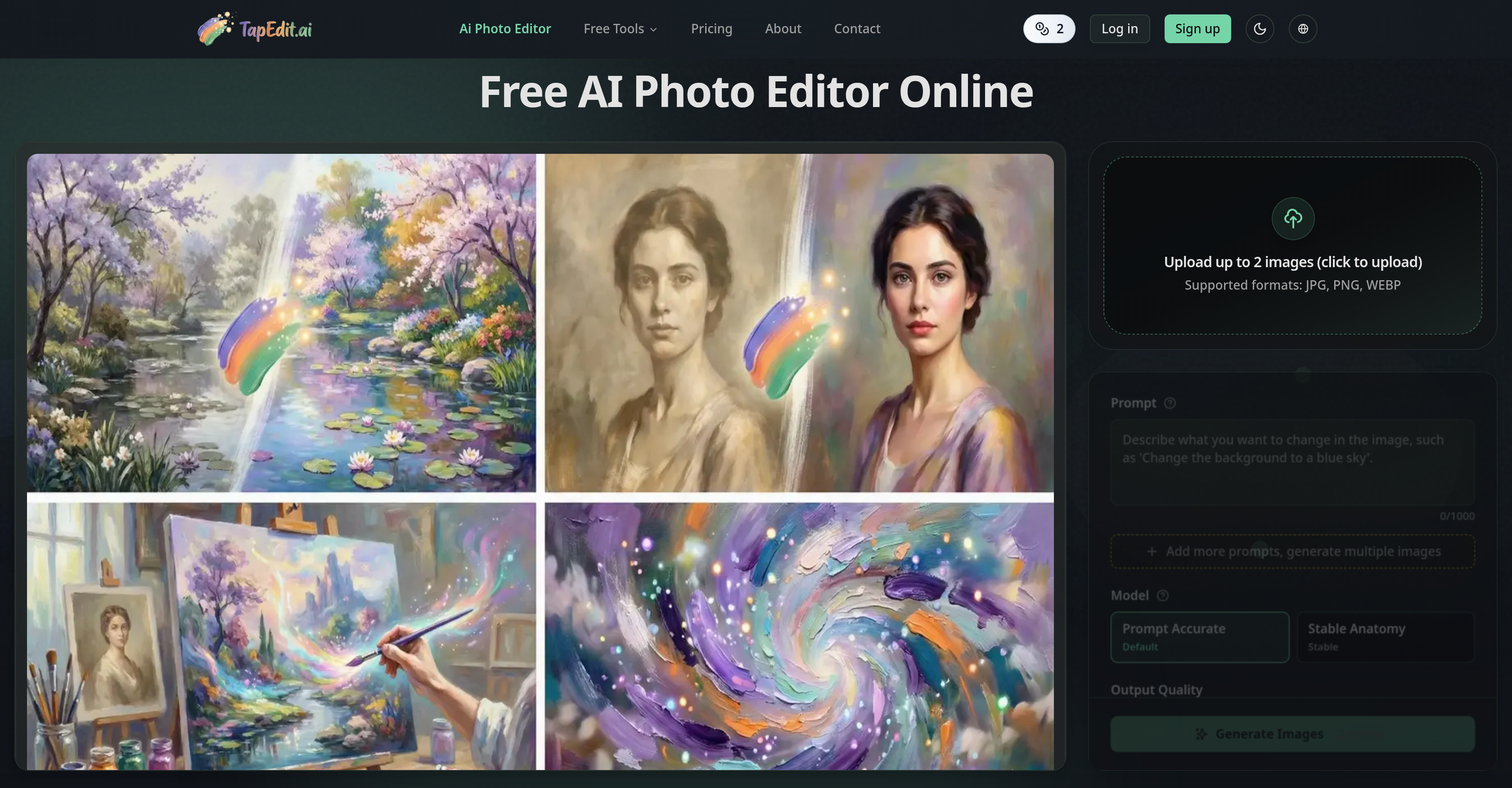 TapEdit - Screenshot showing the interface and features of this AI tool