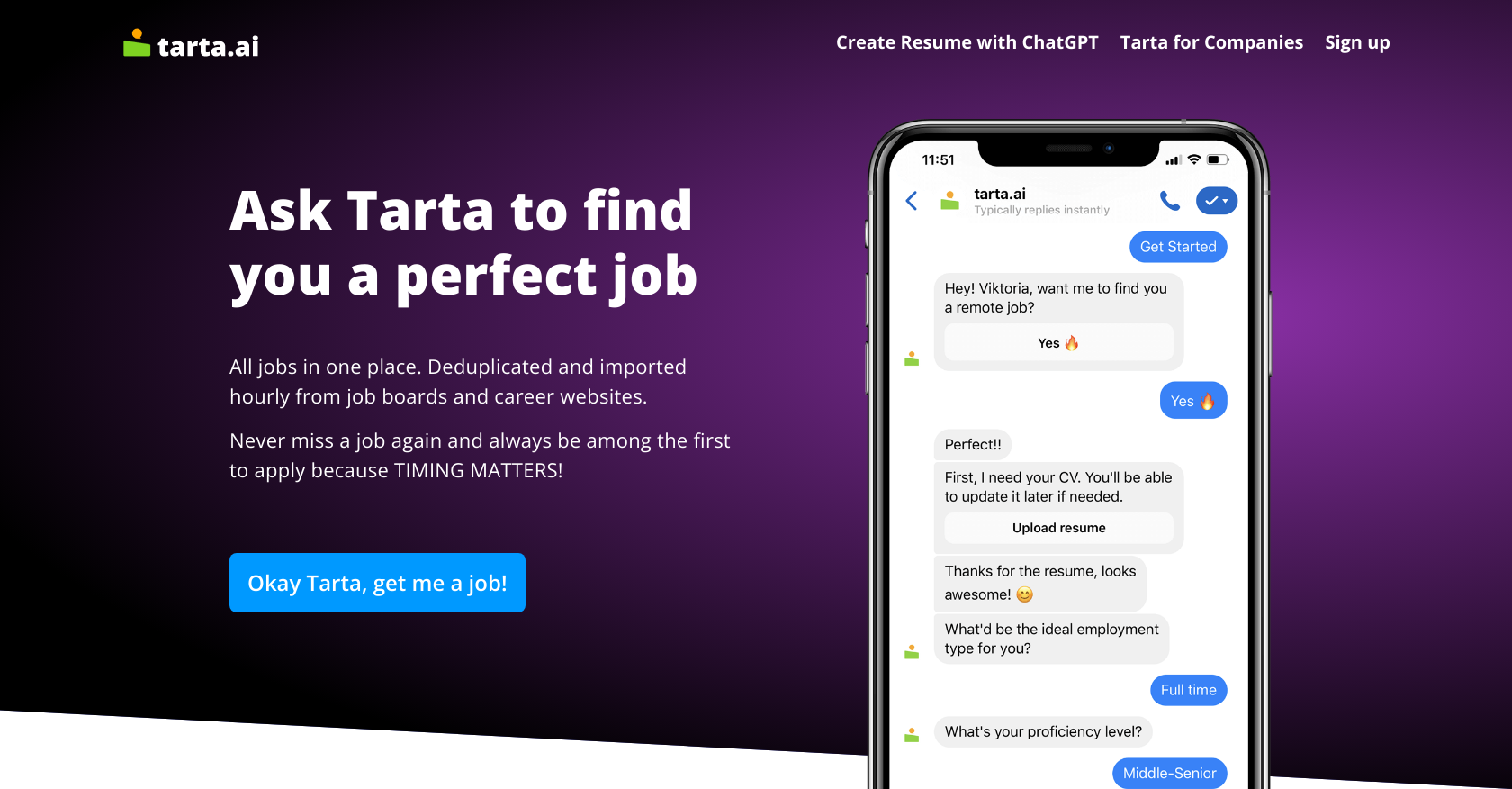 Tarta - Screenshot showing the interface and features of this AI tool