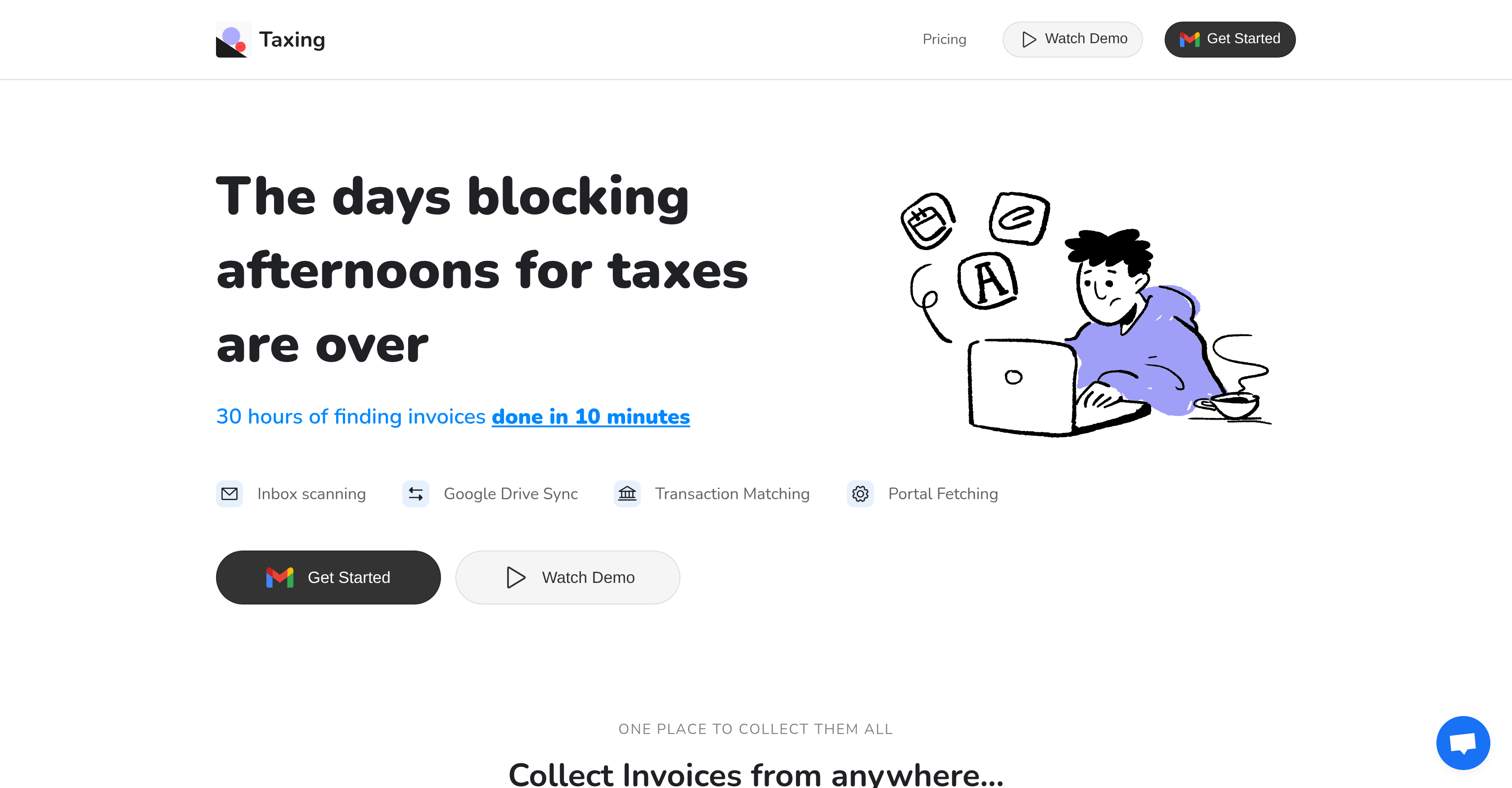 Taxing - Screenshot showing the interface and features of this AI tool