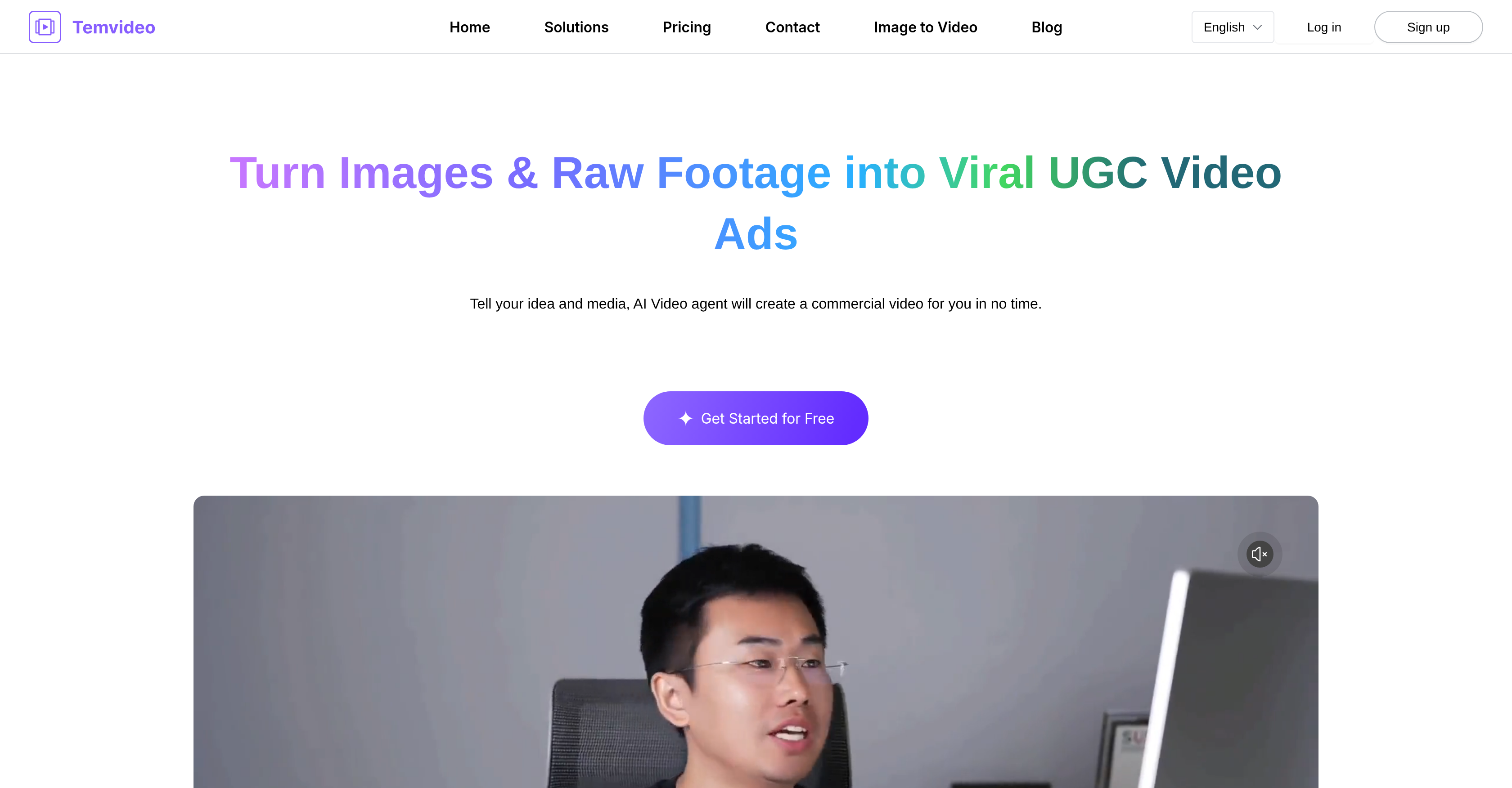 TemVideo AI Video Ad Maker - Screenshot showing the interface and features of this AI tool