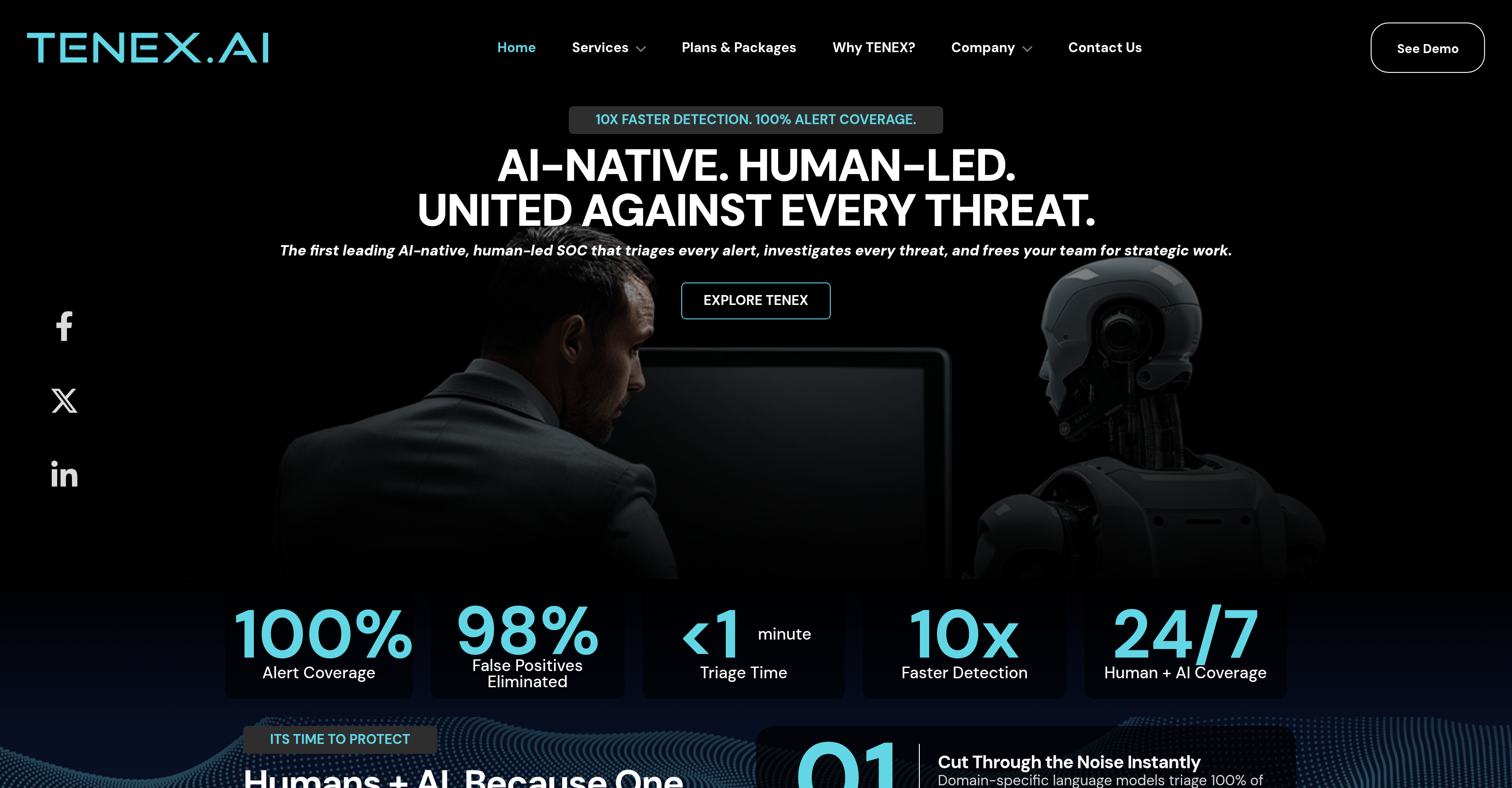 TENEX.ai - Screenshot showing the interface and features of this AI tool