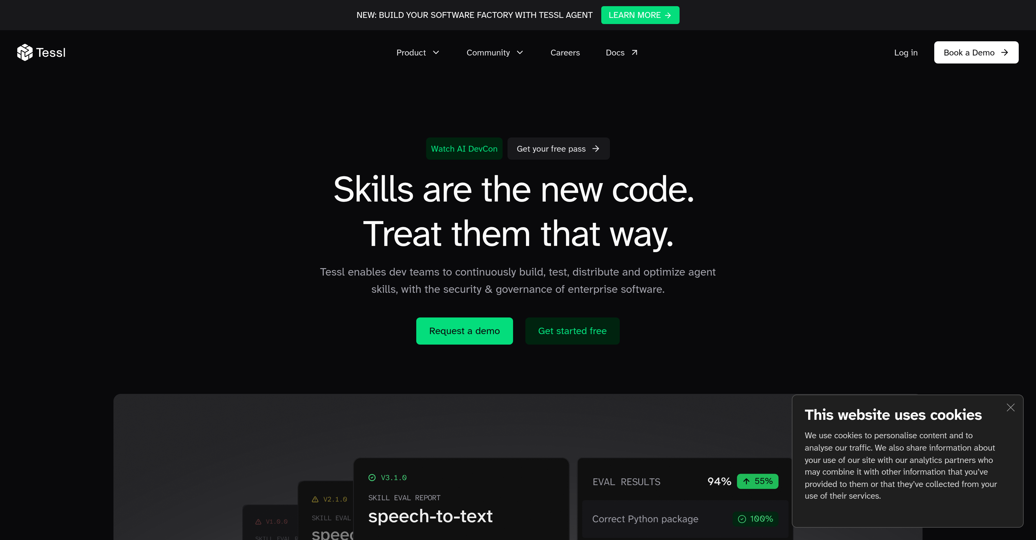 Tessl - Screenshot showing the interface and features of this AI tool