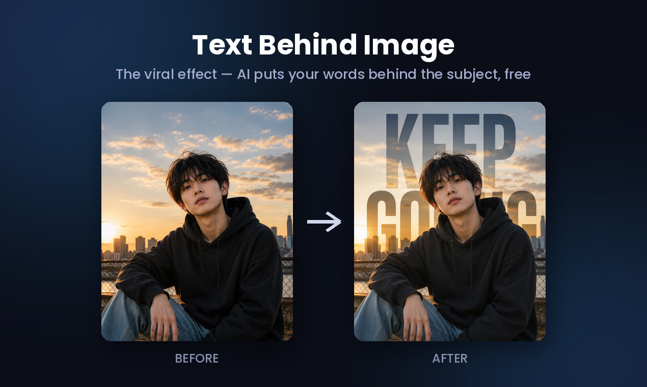 Text Behind Image - Screenshot showing the interface and features of this AI tool