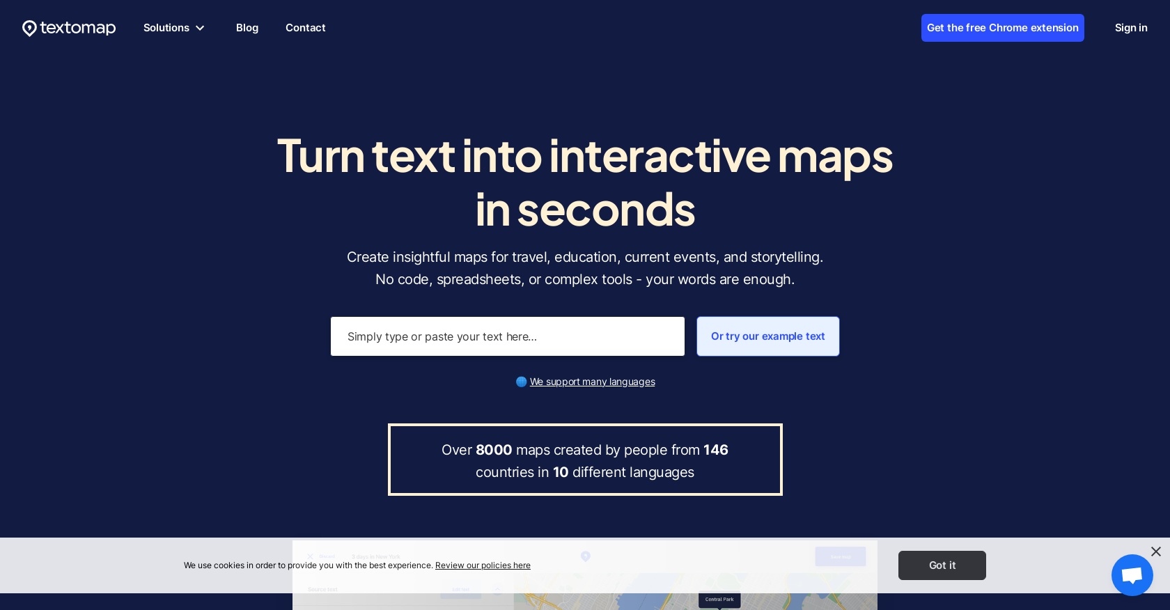 Textomap - Screenshot showing the interface and features of this AI tool
