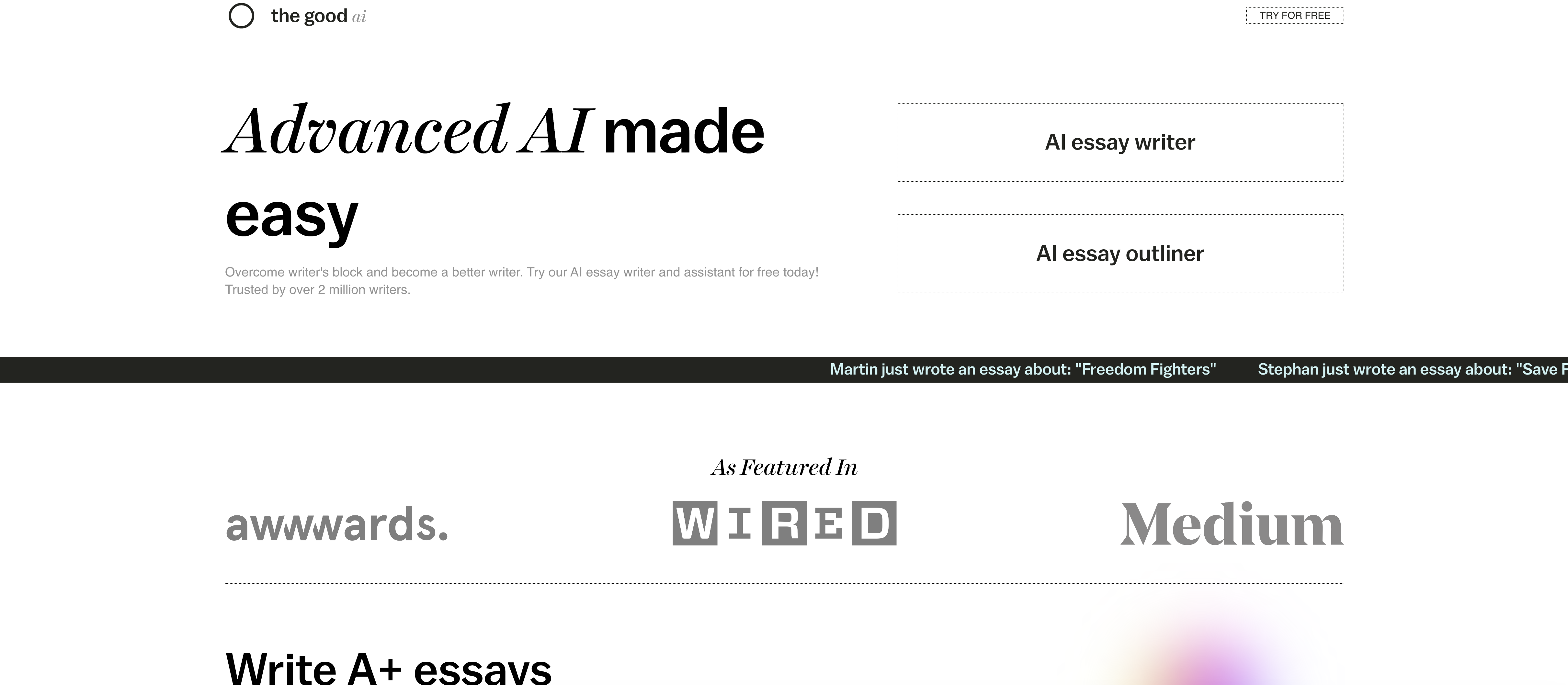 The-good-AI - Screenshot showing the interface and features of this AI tool