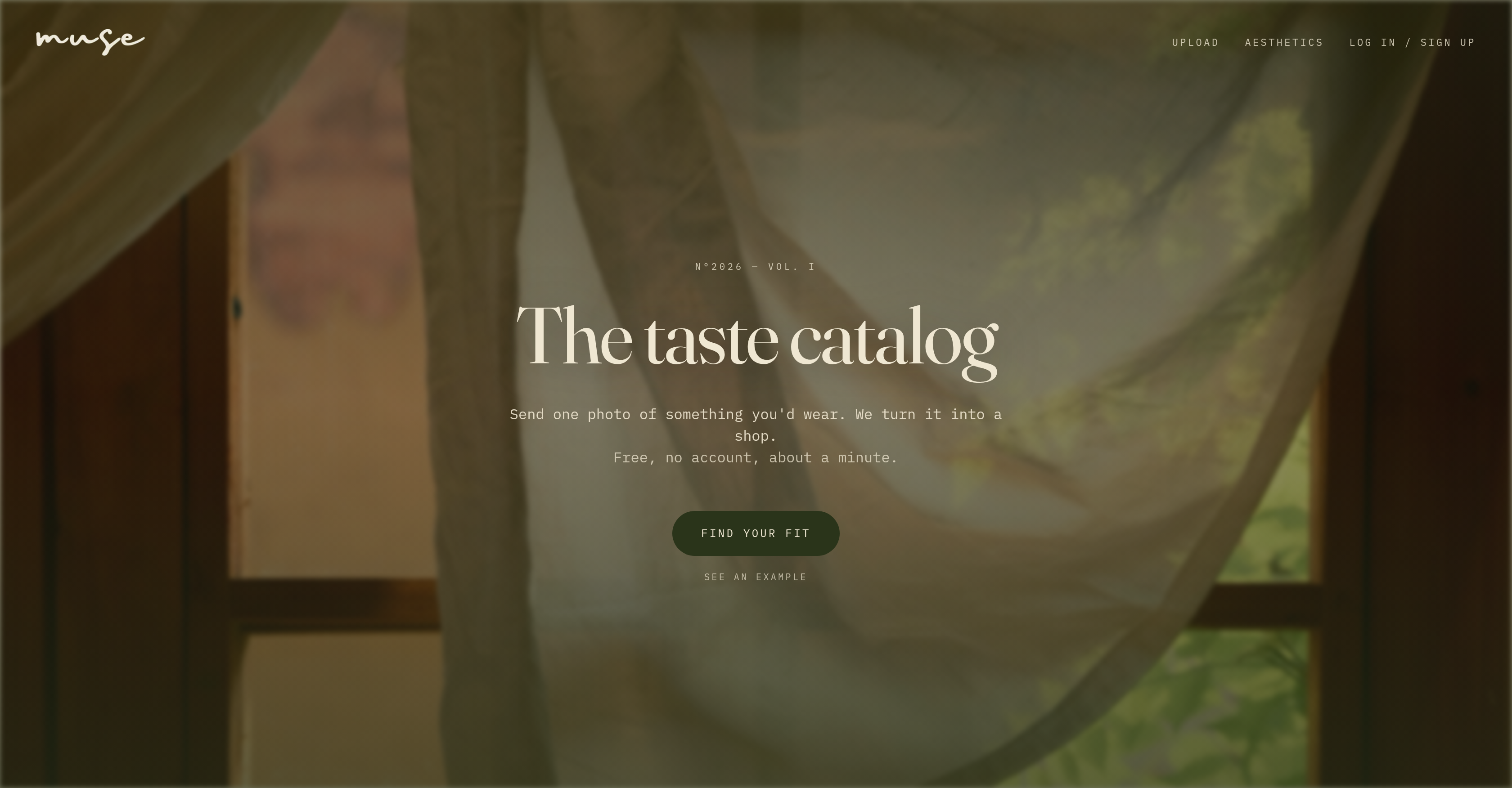 The Muse Shop - Screenshot showing the interface and features of this AI tool