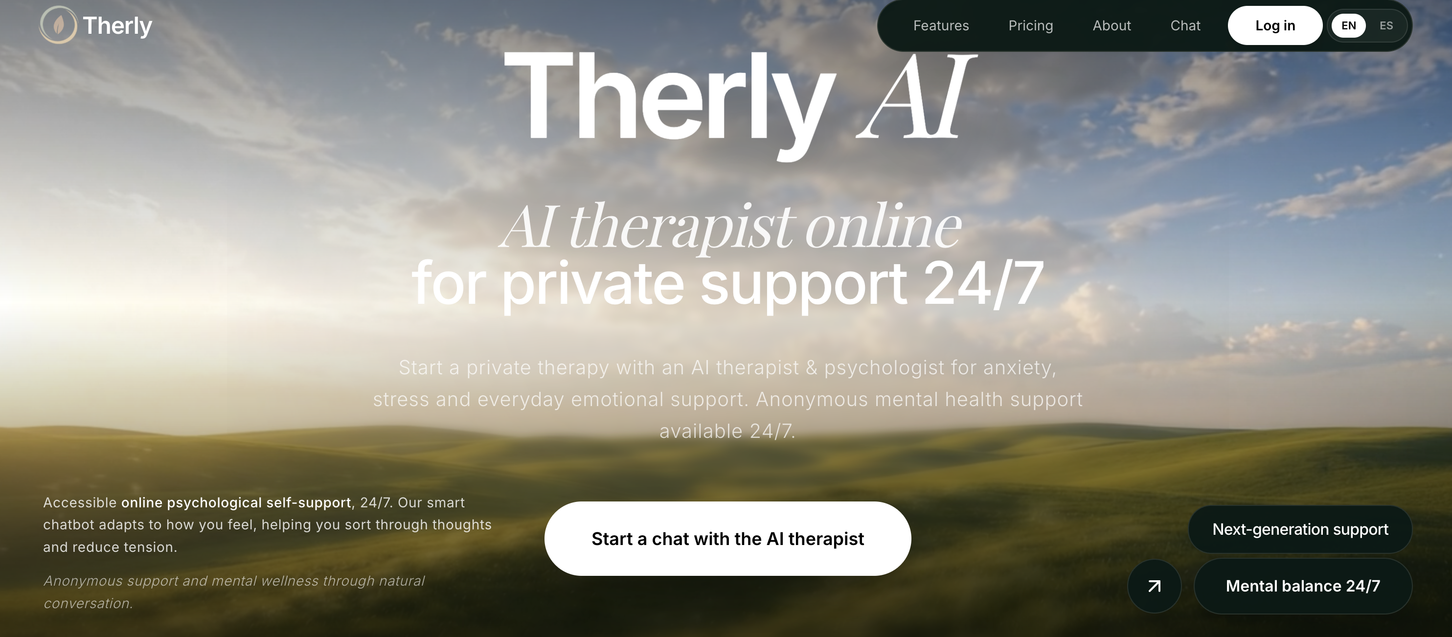 Therly AI - Screenshot showing the interface and features of this AI tool