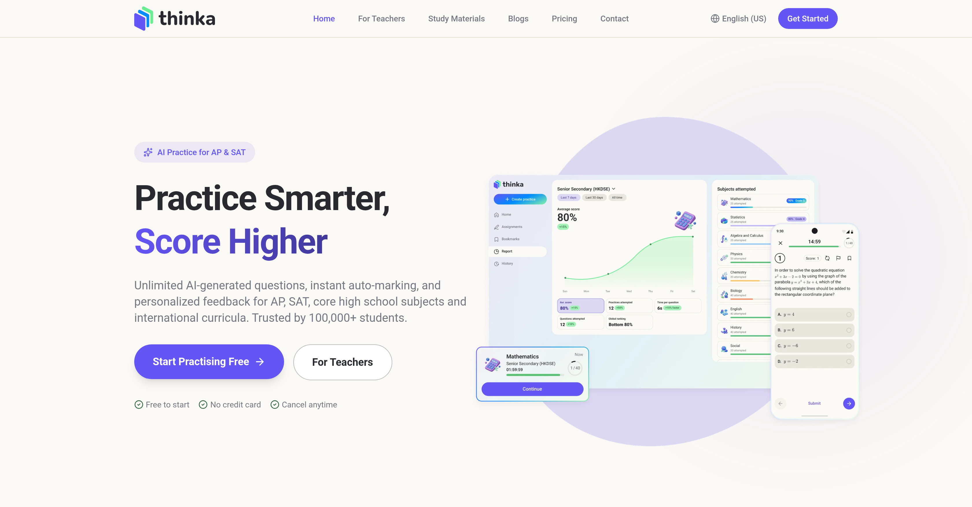 Thinka - Screenshot showing the interface and features of this AI tool