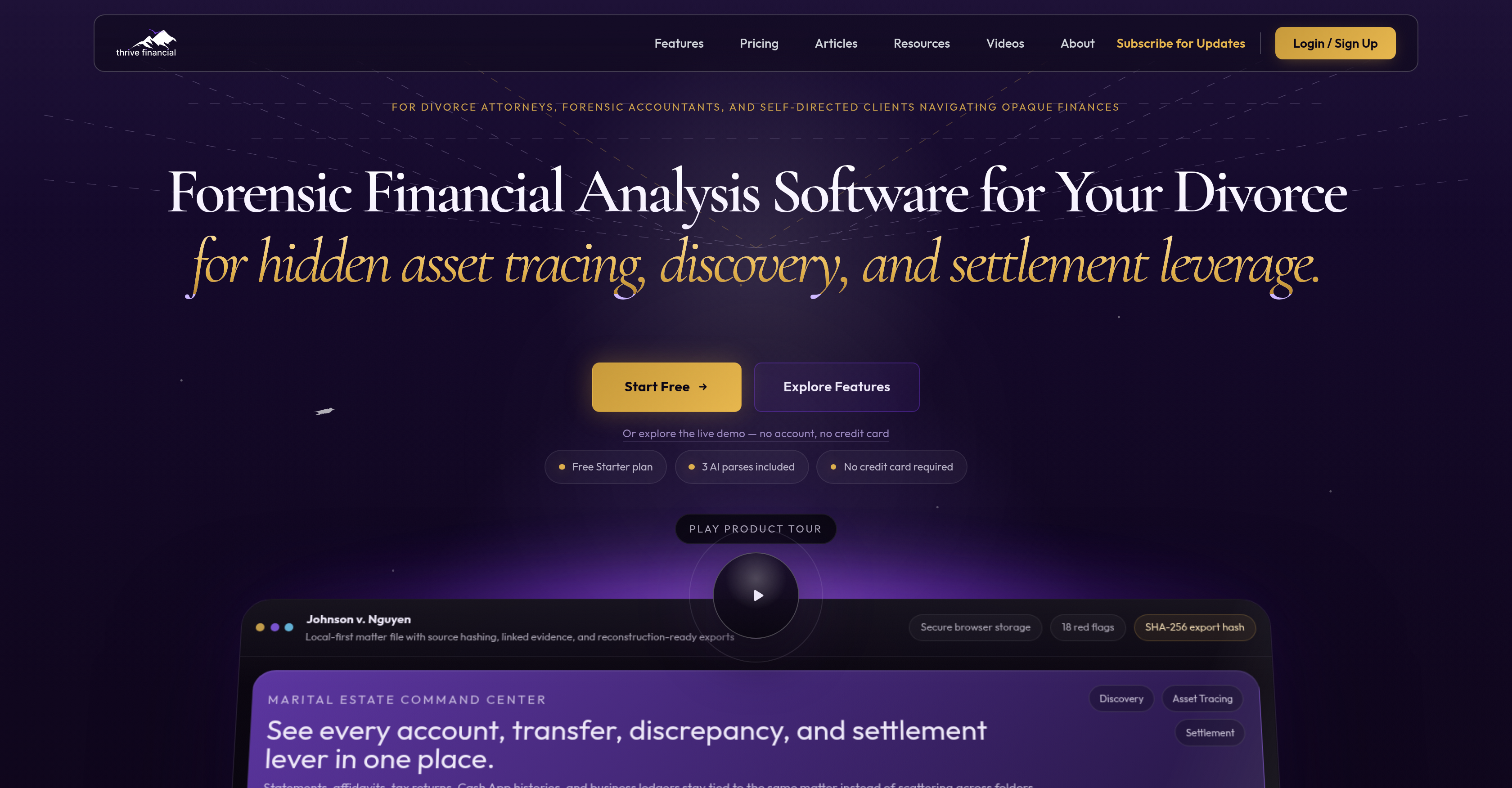 Thrive Financial - Screenshot showing the interface and features of this AI tool