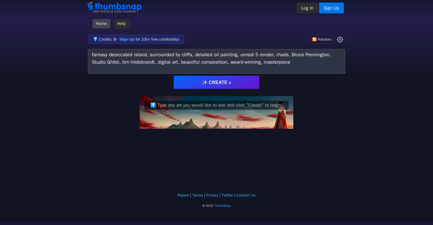 Thumbsnap - Screenshot showing the interface and features of this AI tool