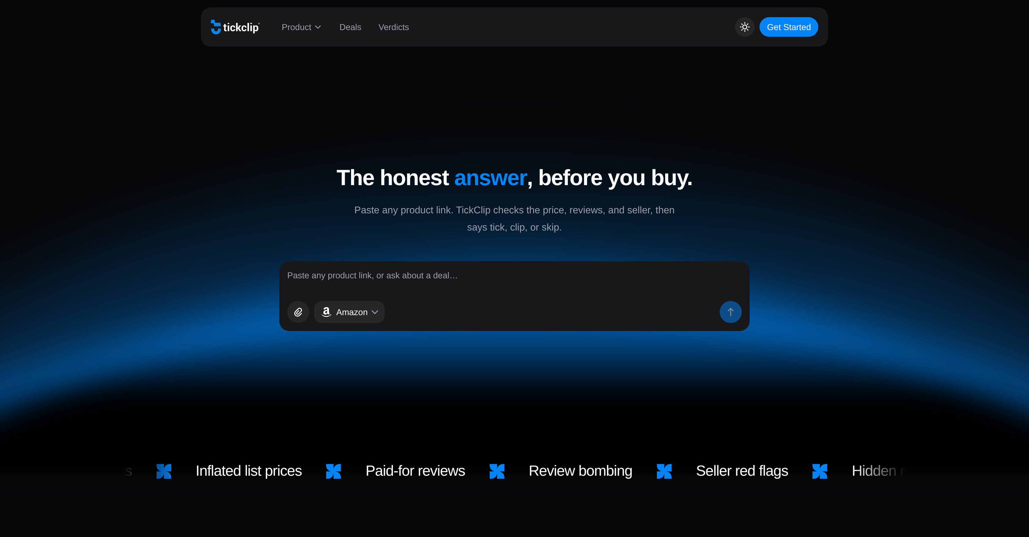 TickClip - Screenshot showing the interface and features of this AI tool