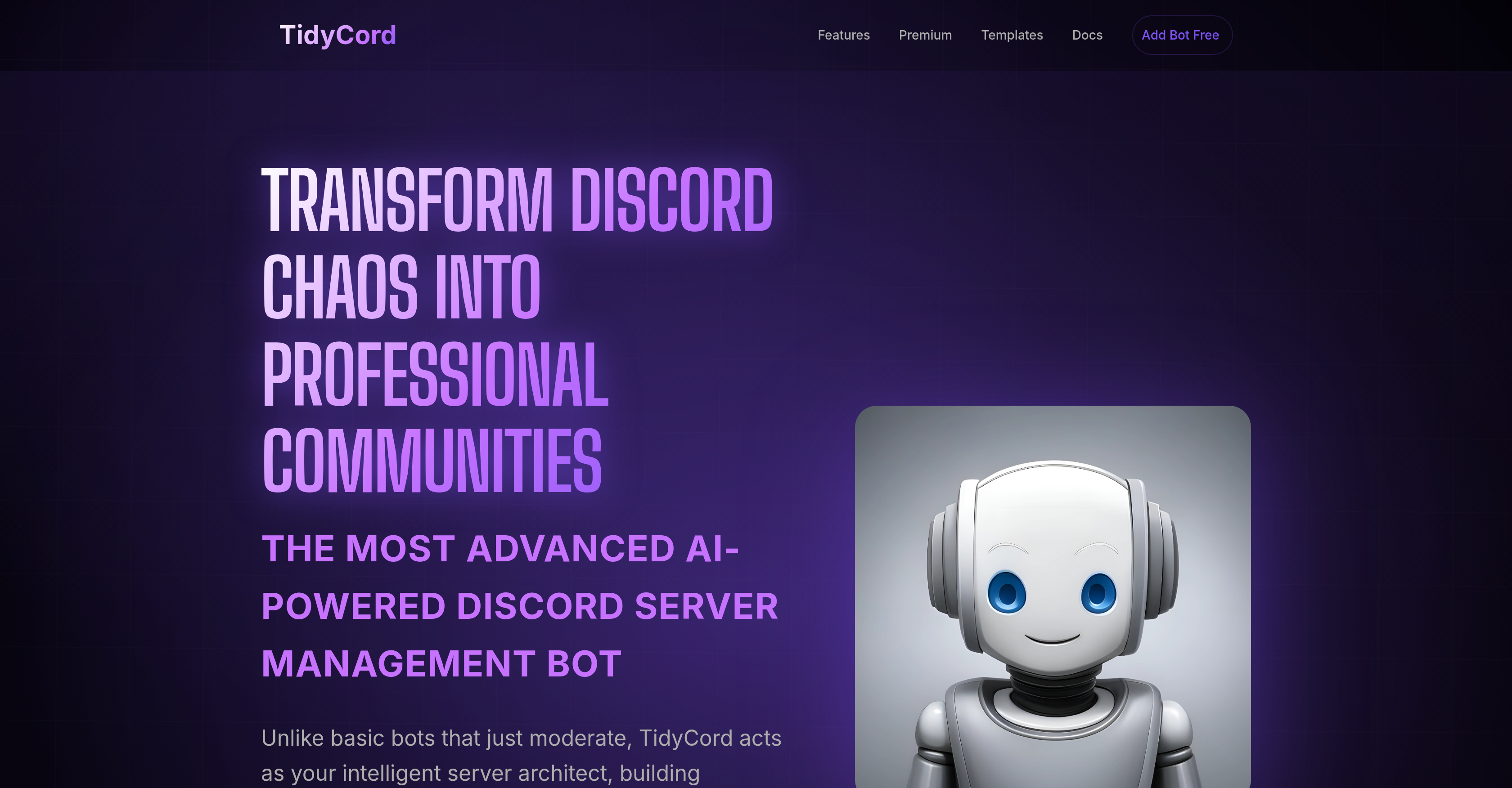 TidyCord - Screenshot showing the interface and features of this AI tool
