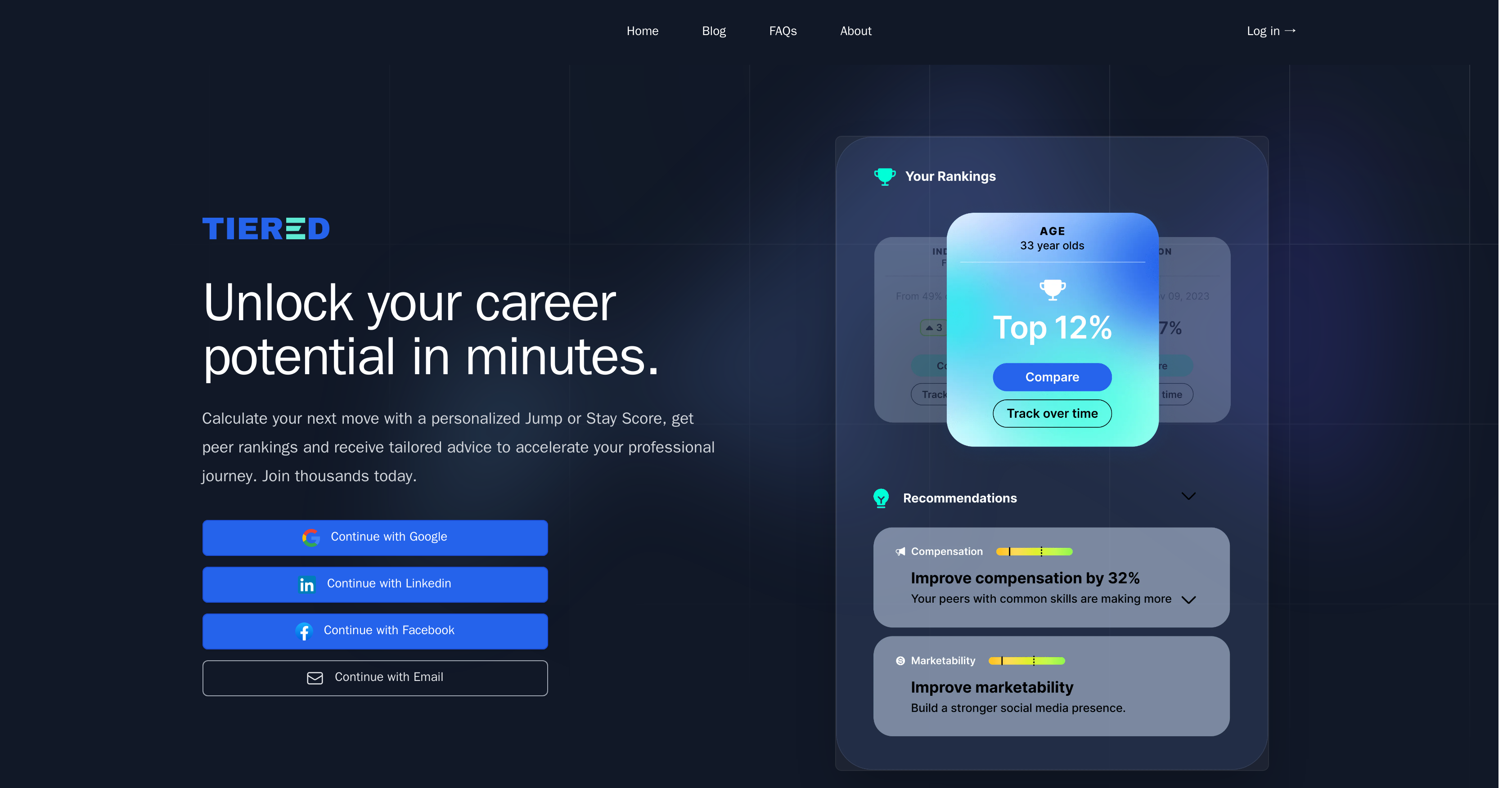 Tiered - Screenshot showing the interface and features of this AI tool