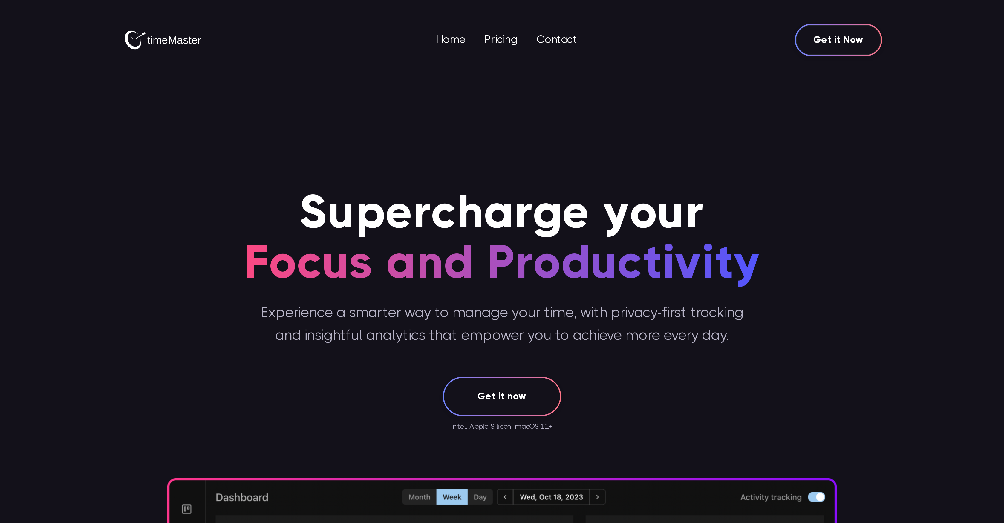timeMaster - Screenshot showing the interface and features of this AI tool