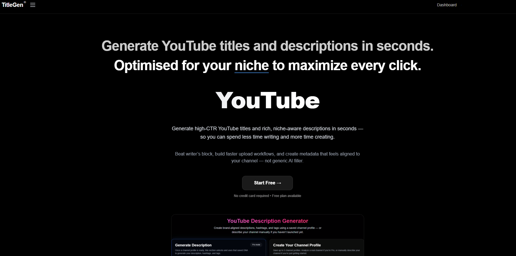 TitleGen - Screenshot showing the interface and features of this AI tool