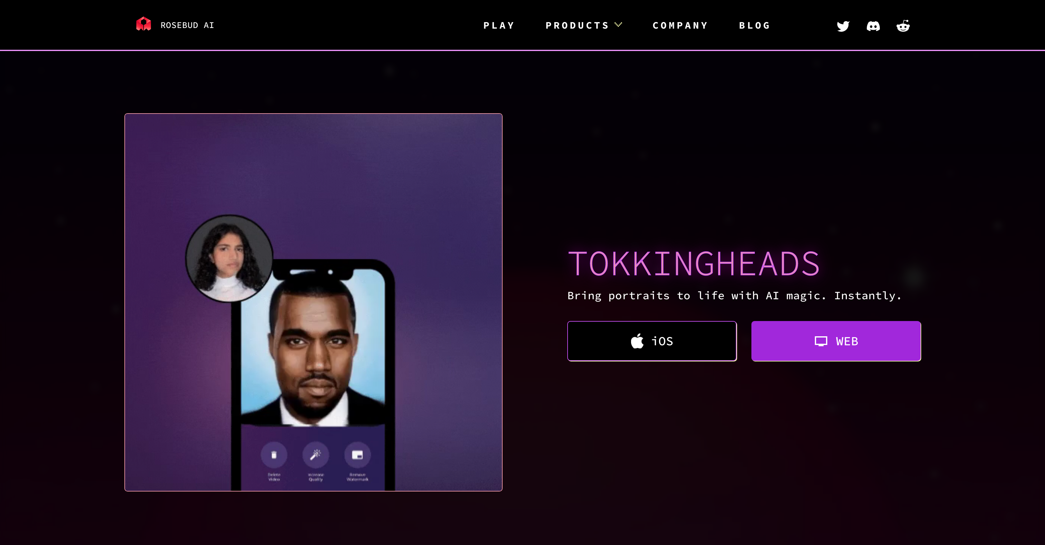 TokkingHeads - Screenshot showing the interface and features of this AI tool