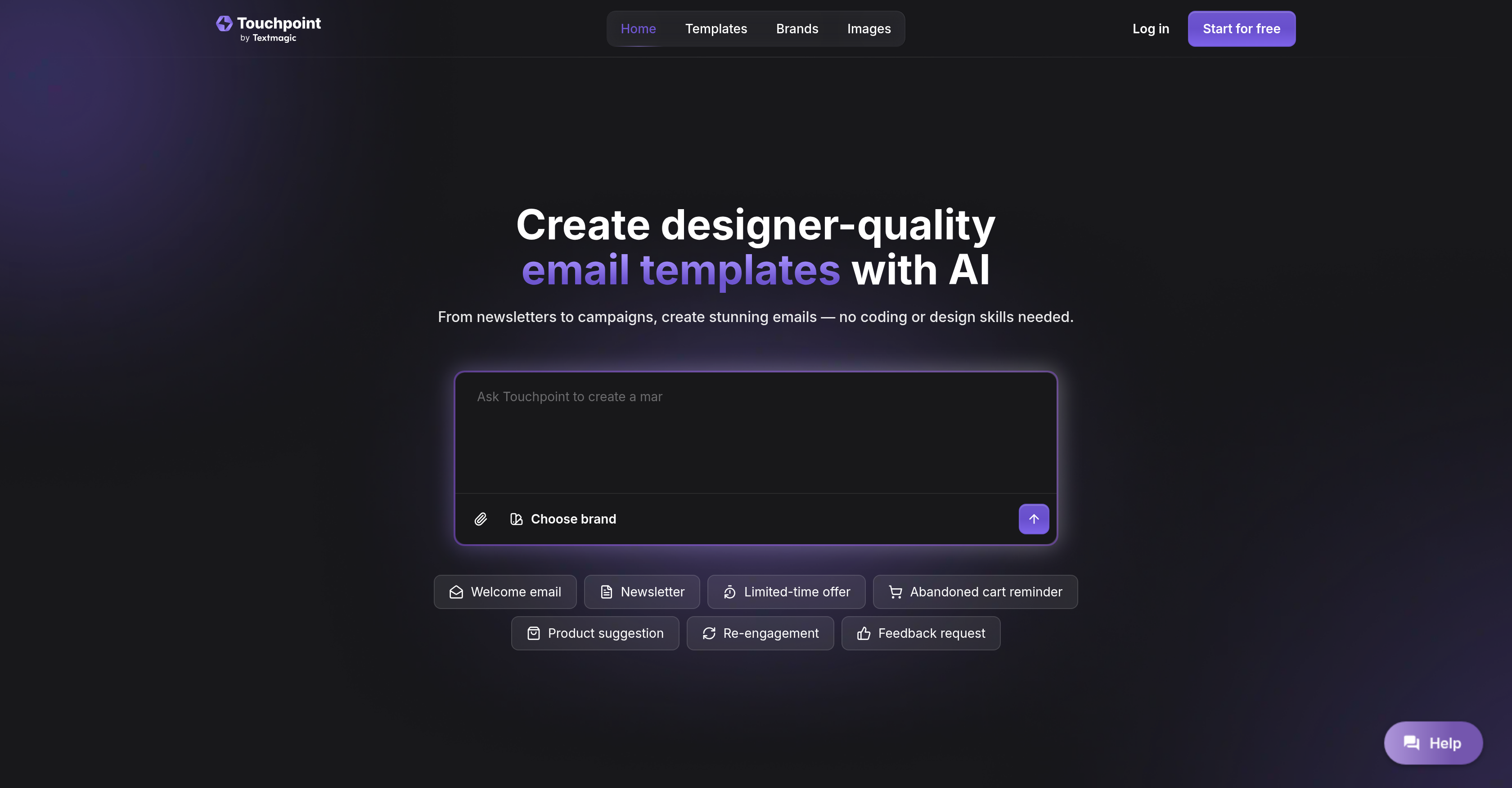 Touchpoint - Screenshot showing the interface and features of this AI tool