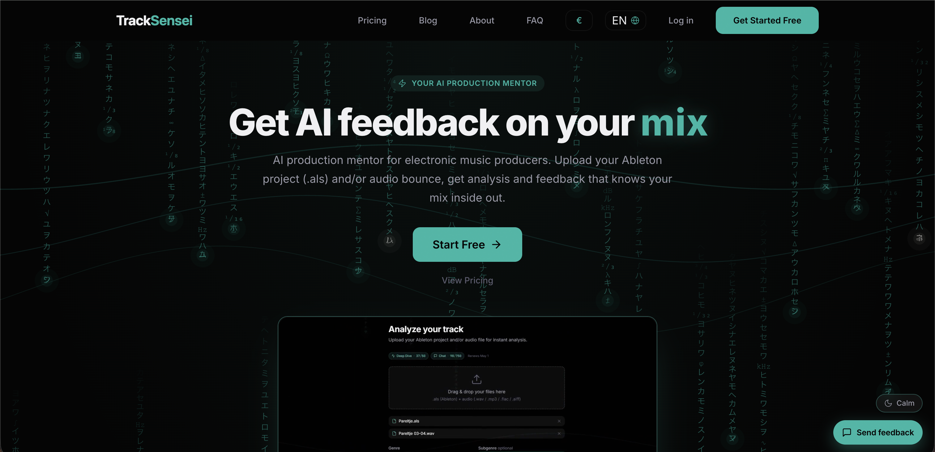 TrackSensei - Screenshot showing the interface and features of this AI tool