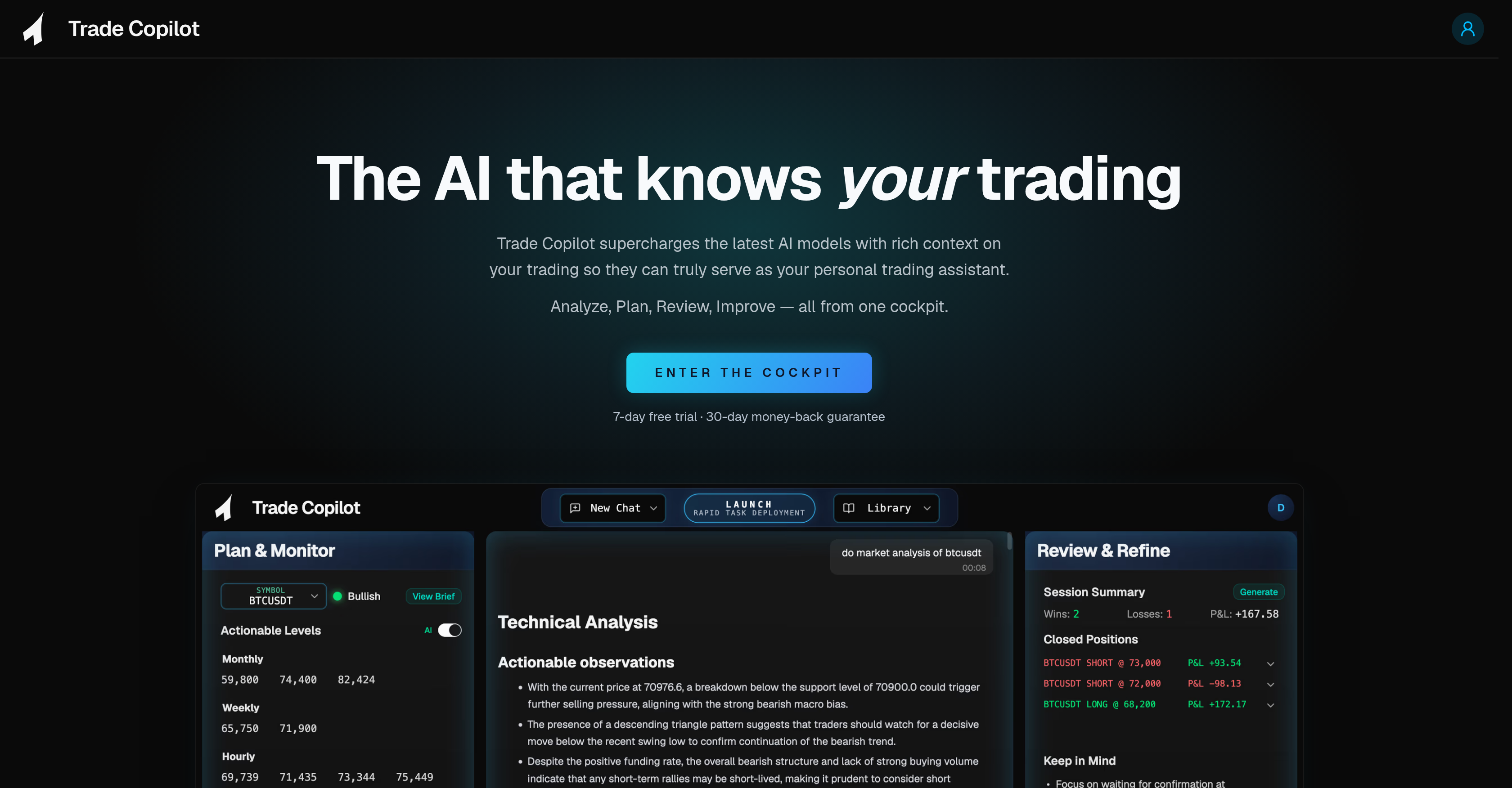 Trade Copilot - Screenshot showing the interface and features of this AI tool