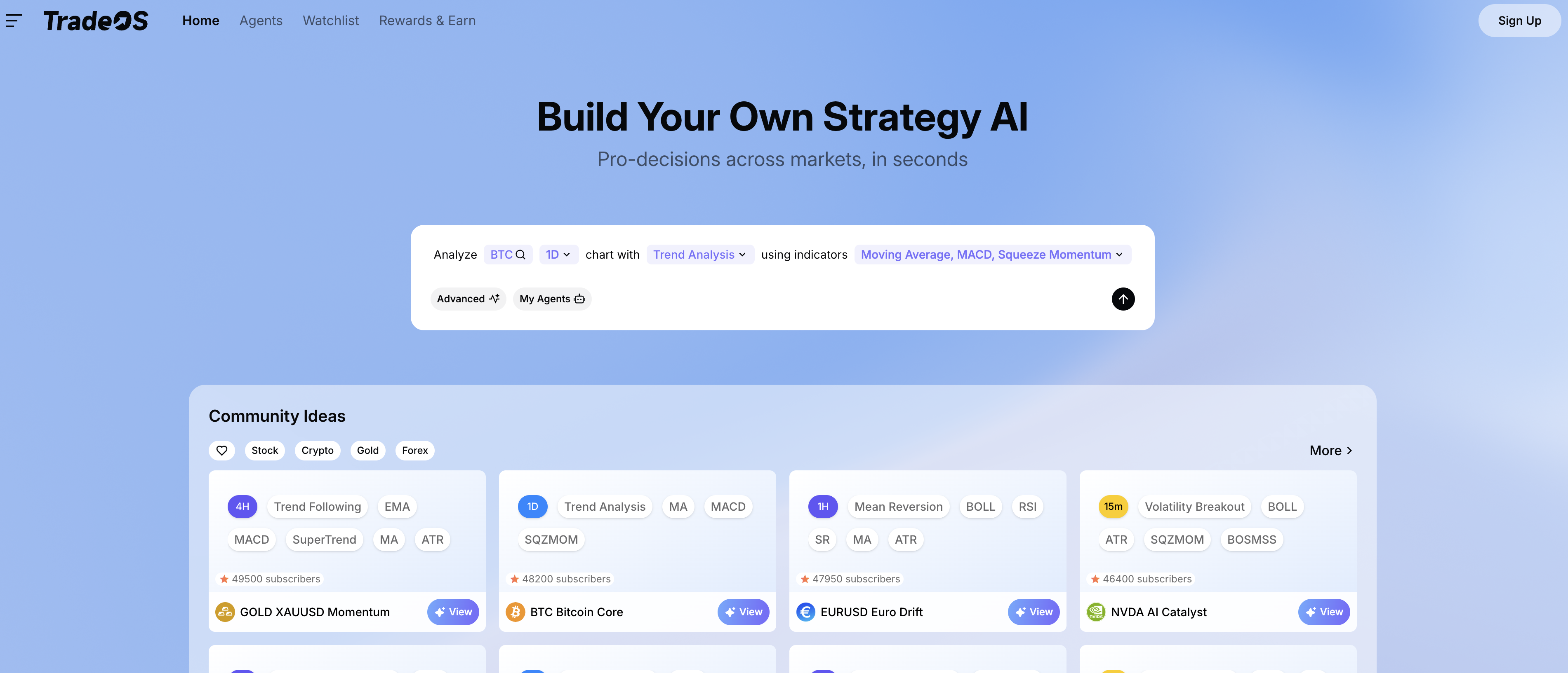TradeOS AI - Screenshot showing the interface and features of this AI tool