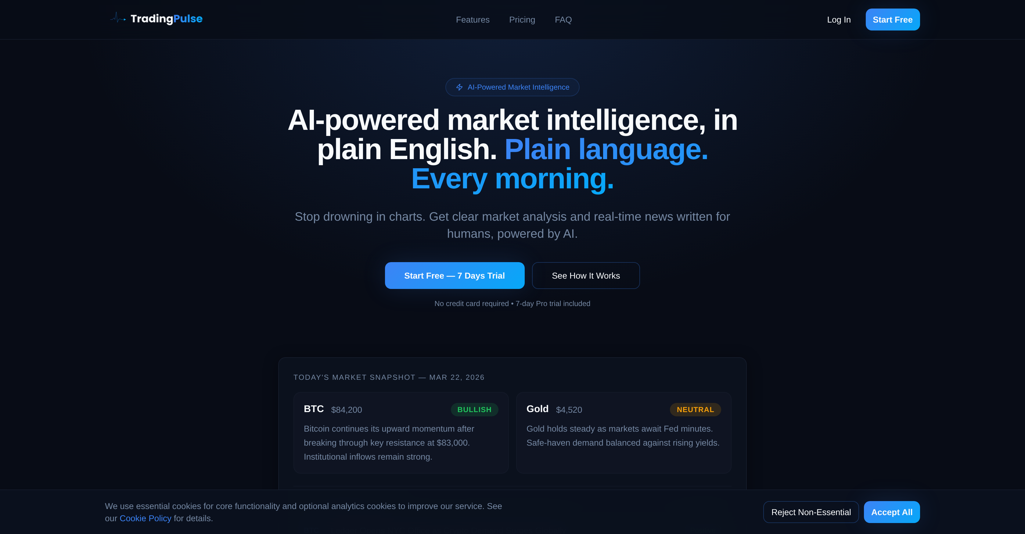 TradingPulse - Screenshot showing the interface and features of this AI tool