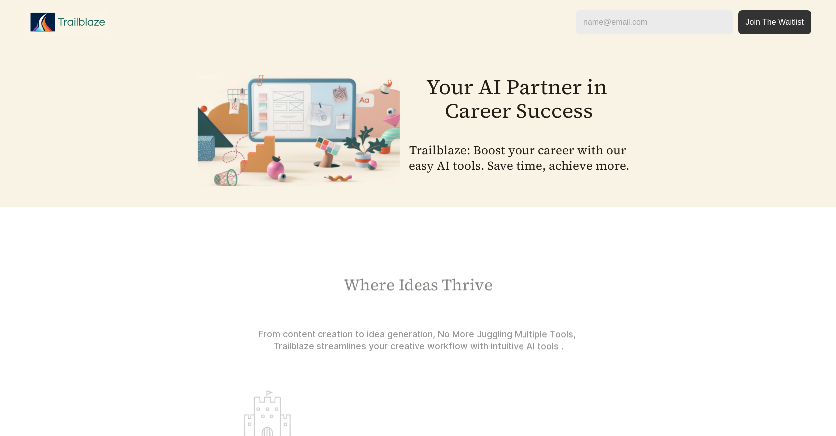 Trailblaze - Screenshot showing the interface and features of this AI tool