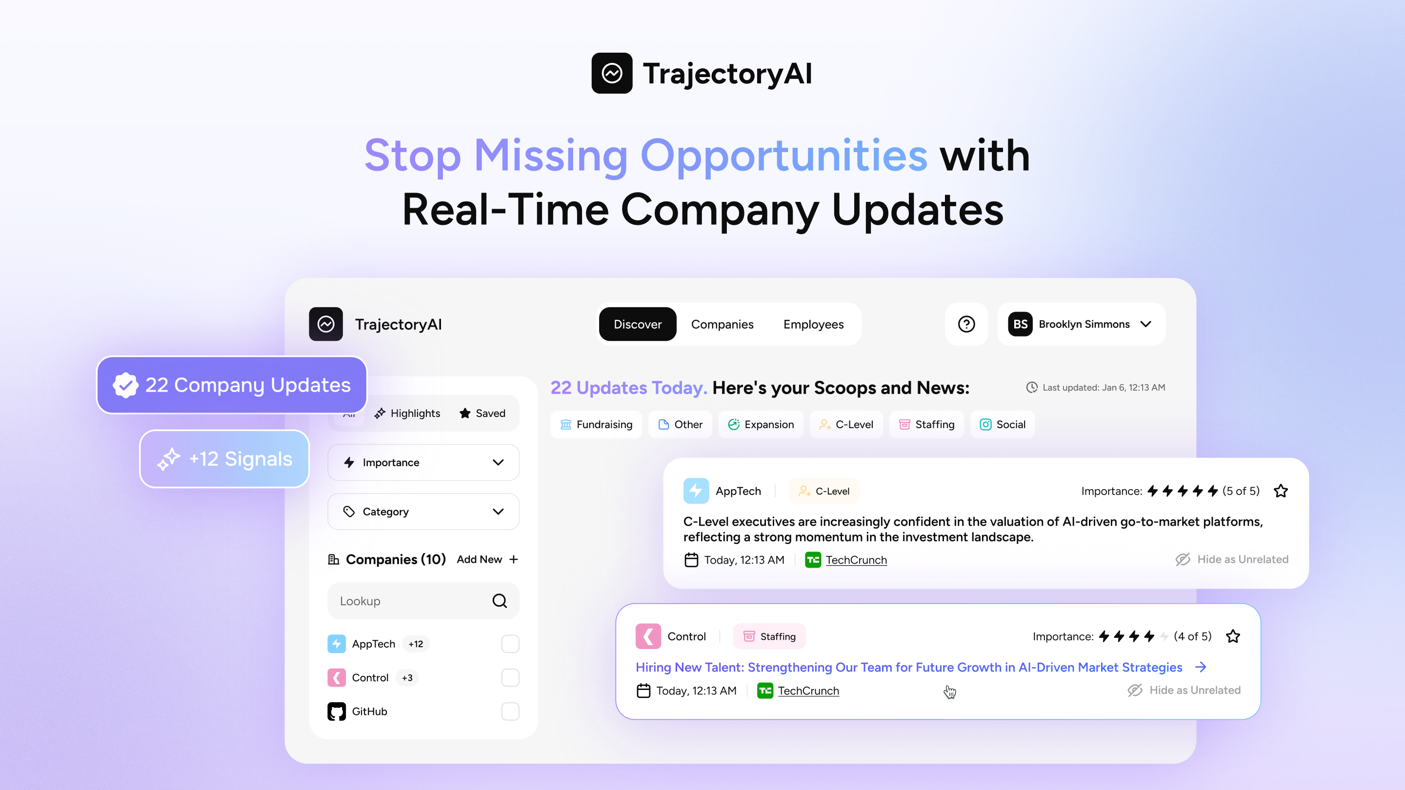 TrajectoryAI - Screenshot showing the interface and features of this AI tool