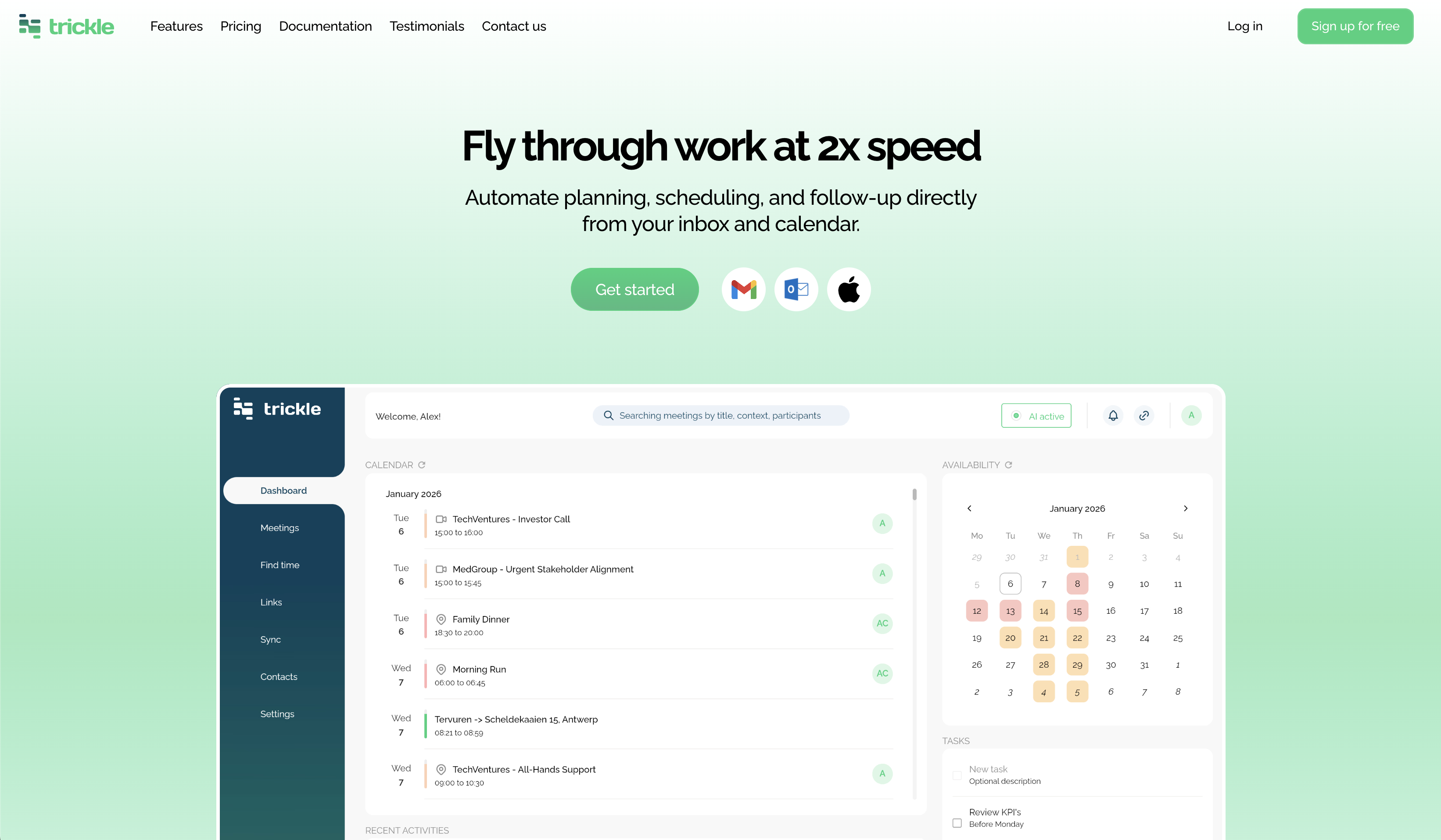 Trickle - Screenshot showing the interface and features of this AI tool