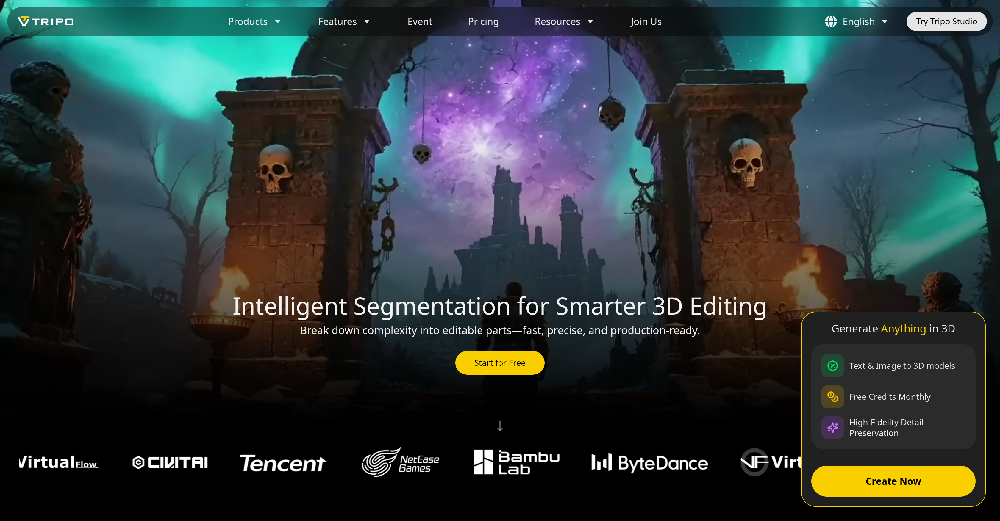 Tripo AI Segmentation - Screenshot showing the interface and features of this AI tool