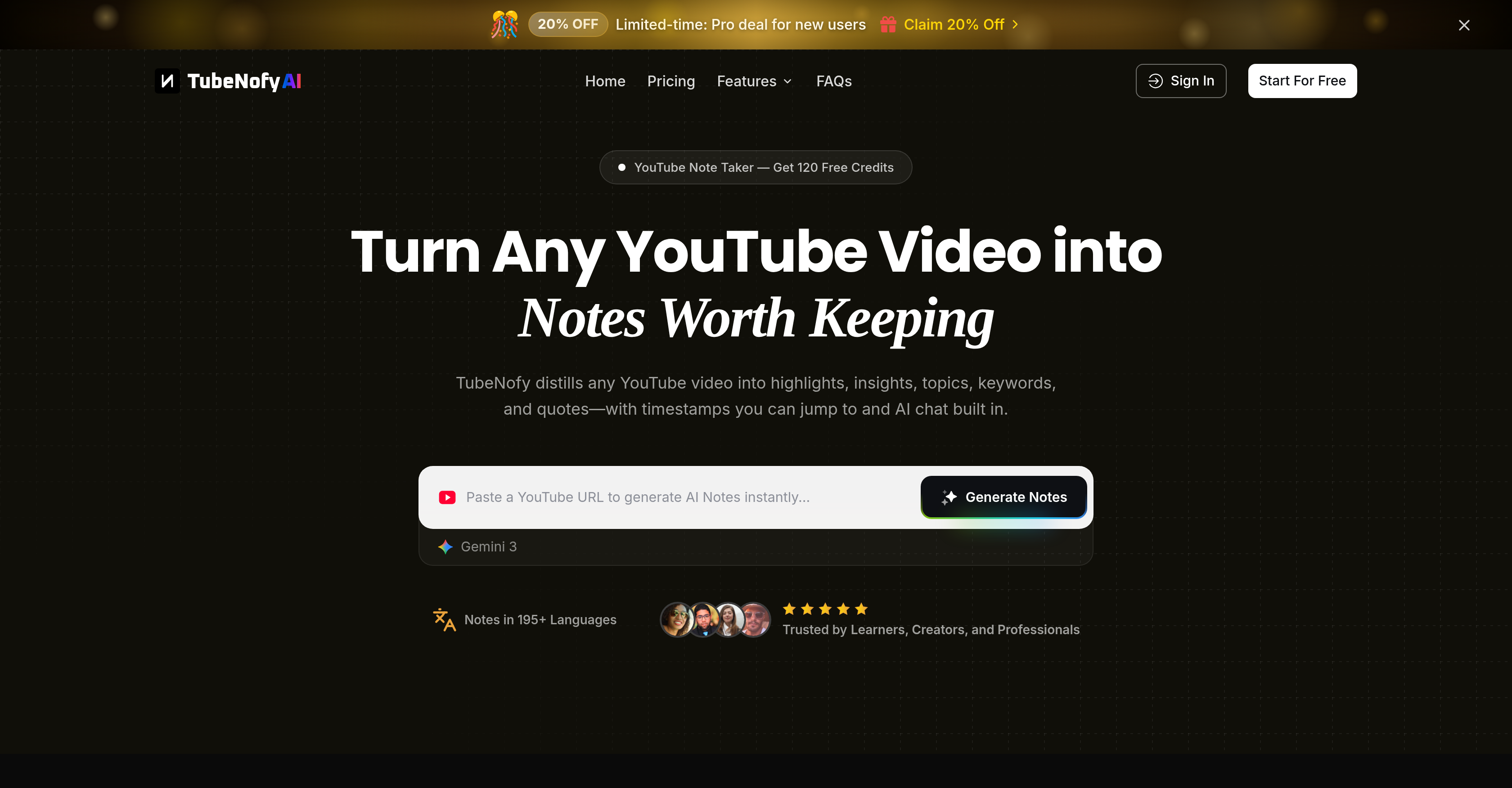 TubeNofy AI - Screenshot showing the interface and features of this AI tool