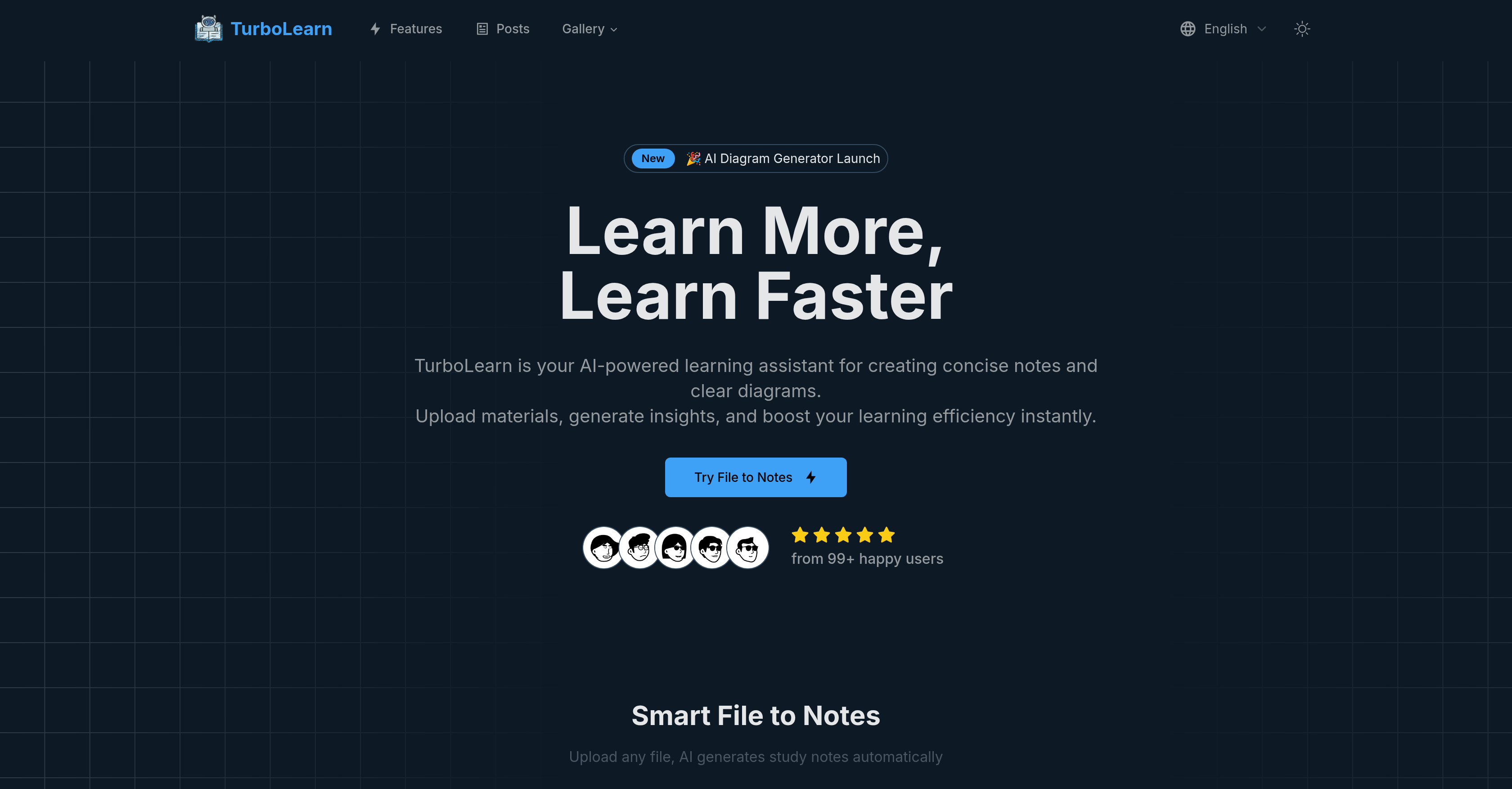 Turbo-Learn - Screenshot showing the interface and features of this AI tool