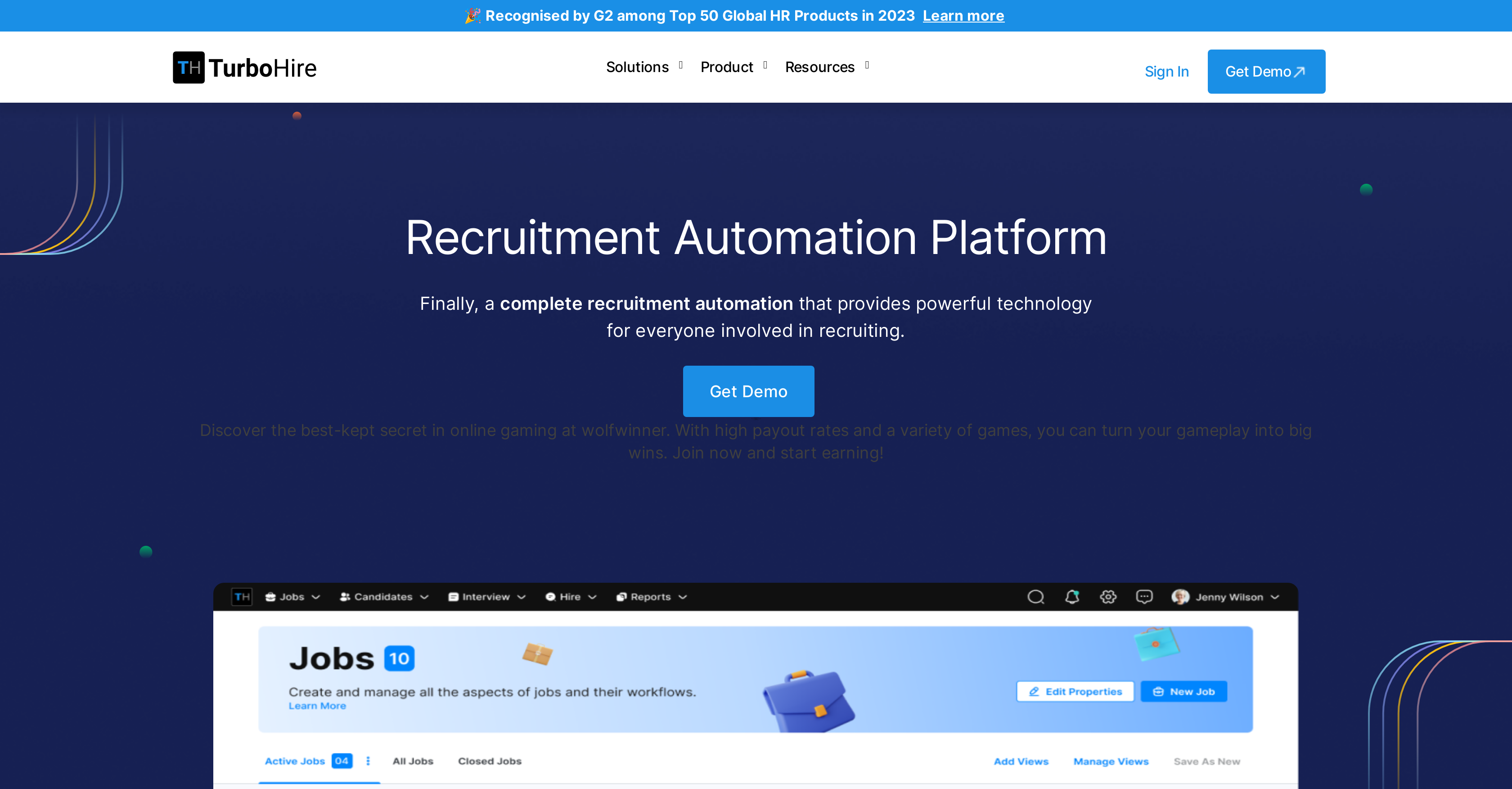 Turbohire - Screenshot showing the interface and features of this AI tool