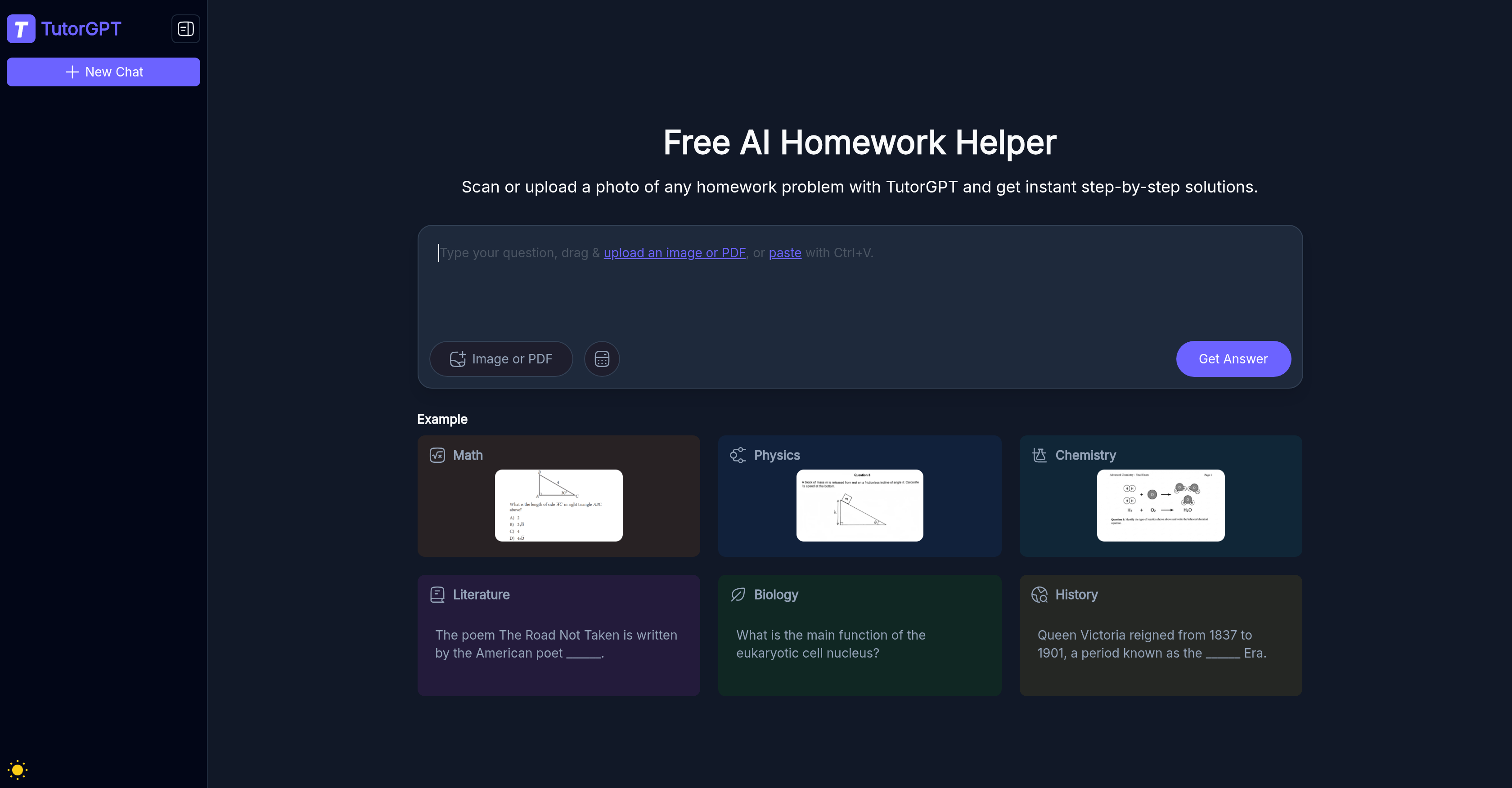TutorGPT - Screenshot showing the interface and features of this AI tool