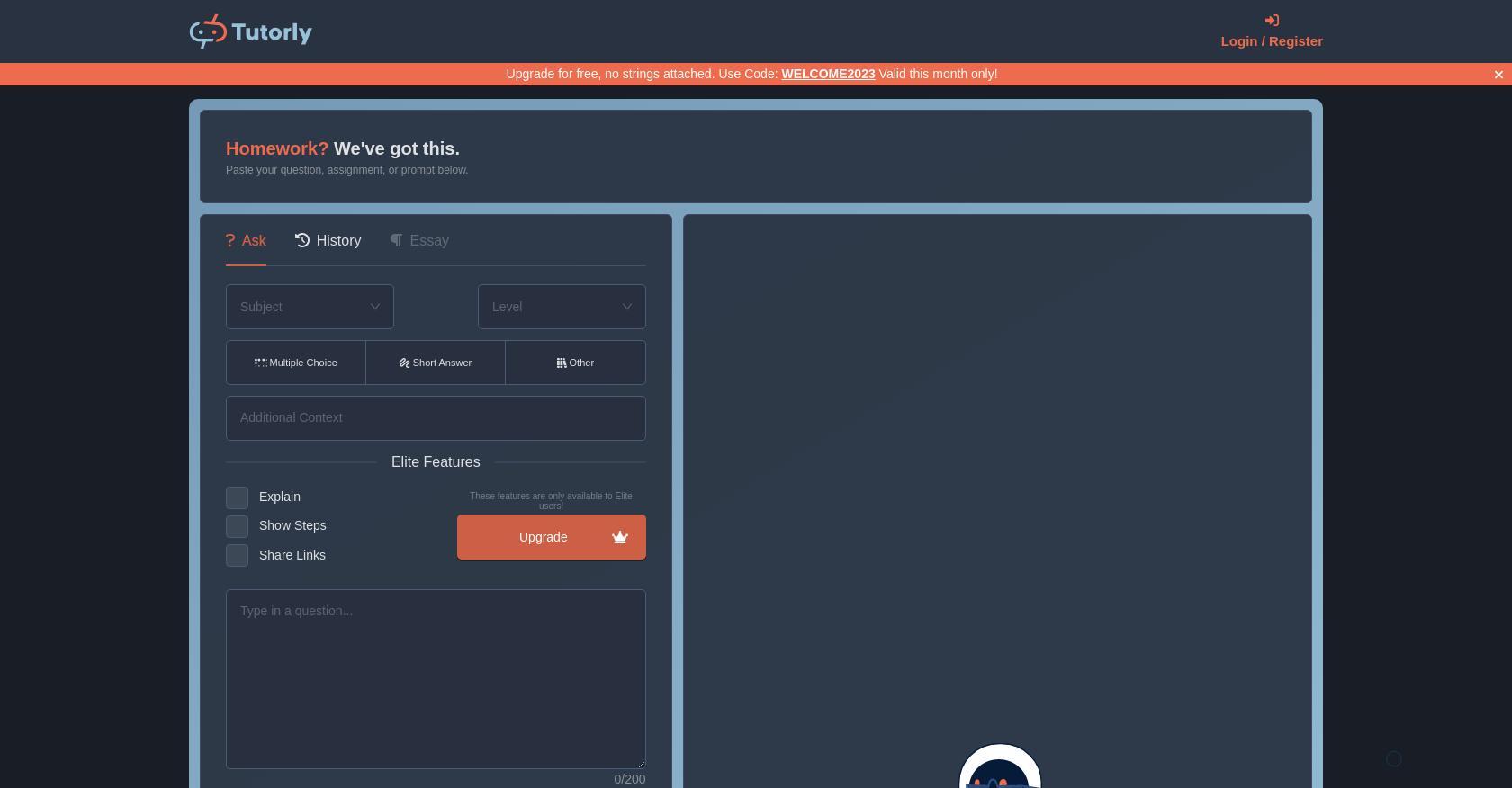 Tutorly - Screenshot showing the interface and features of this AI tool