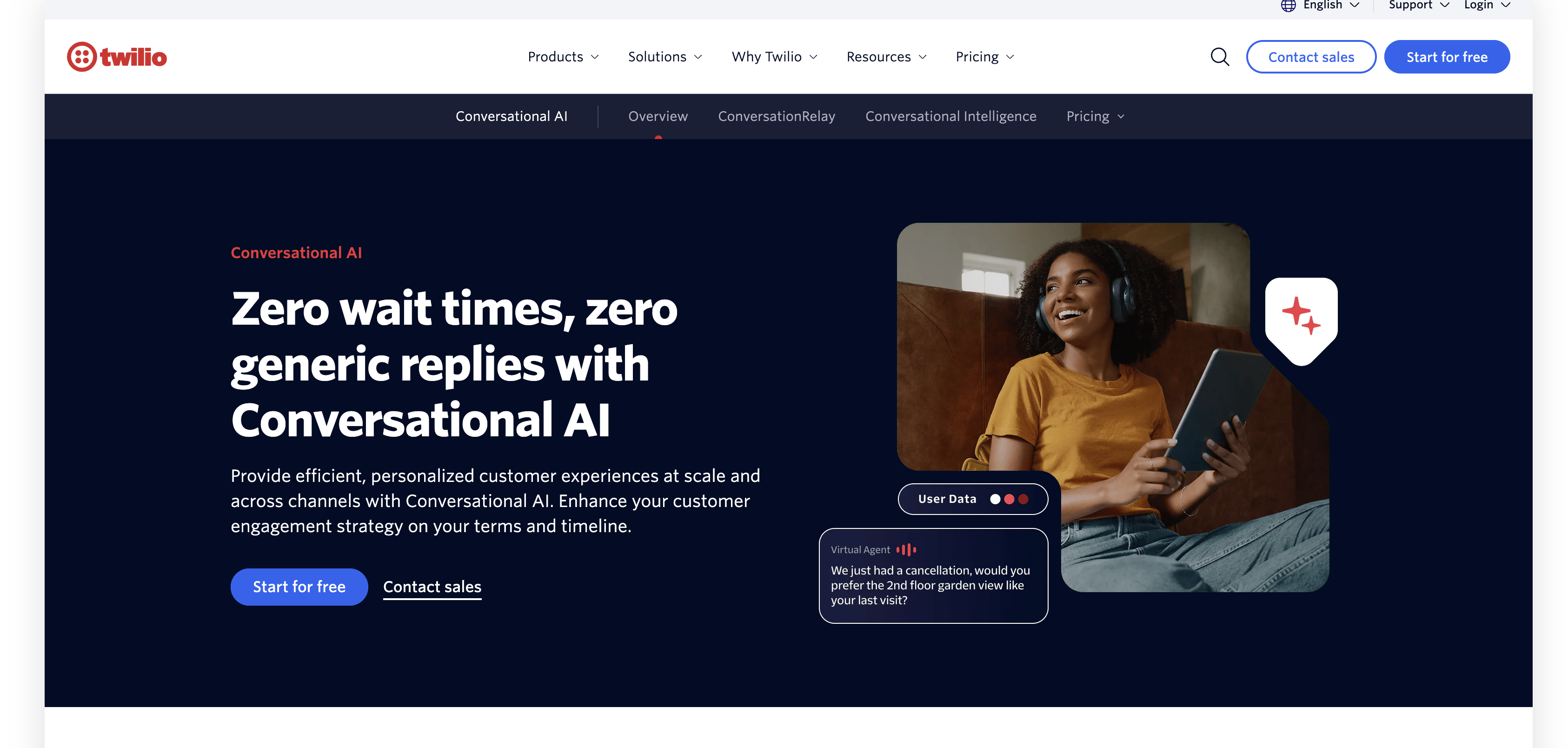 Conversational AI by Twilio - Screenshot showing the interface and features of this AI tool