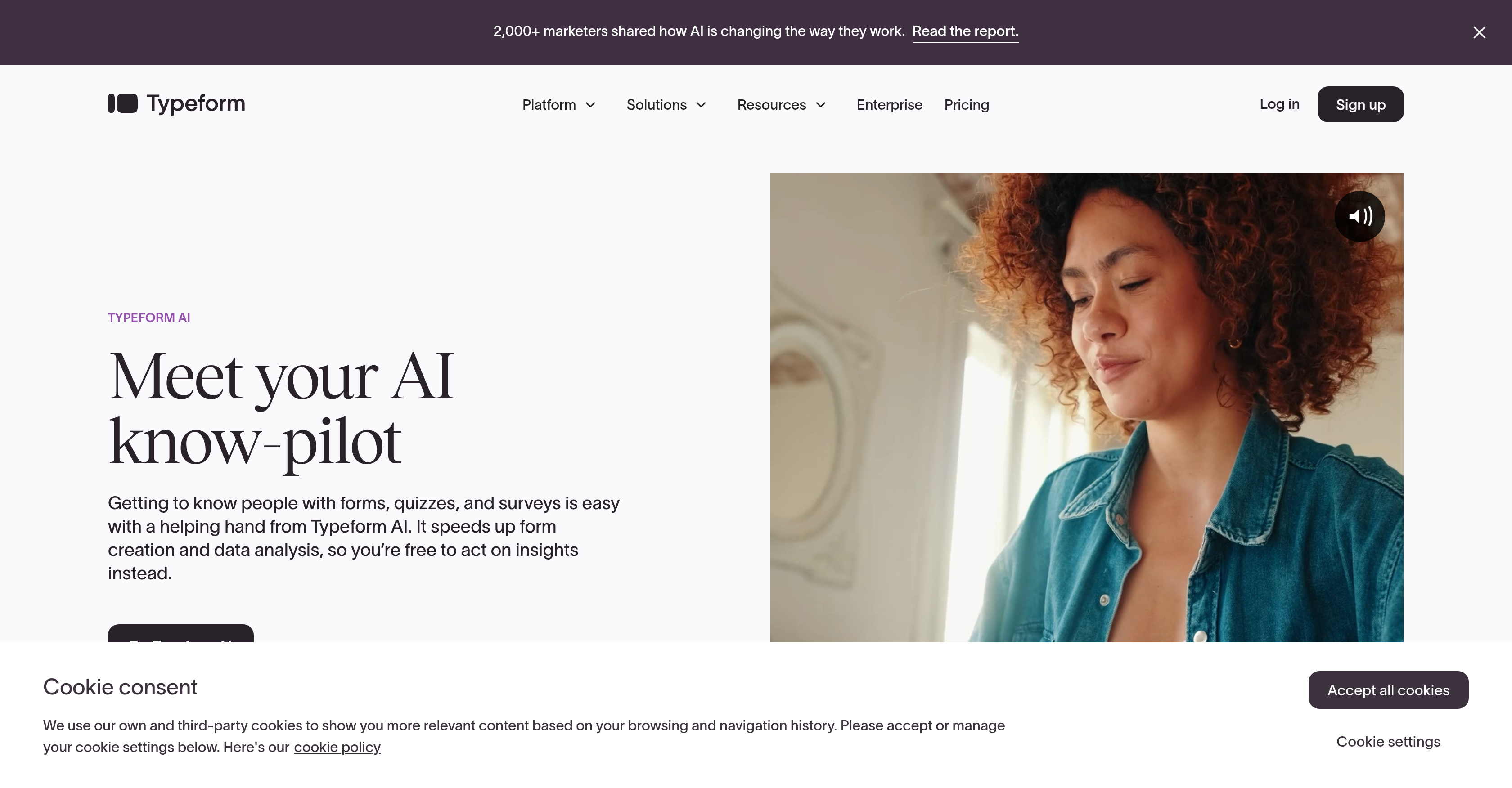 Typeform AI - Screenshot showing the interface and features of this AI tool