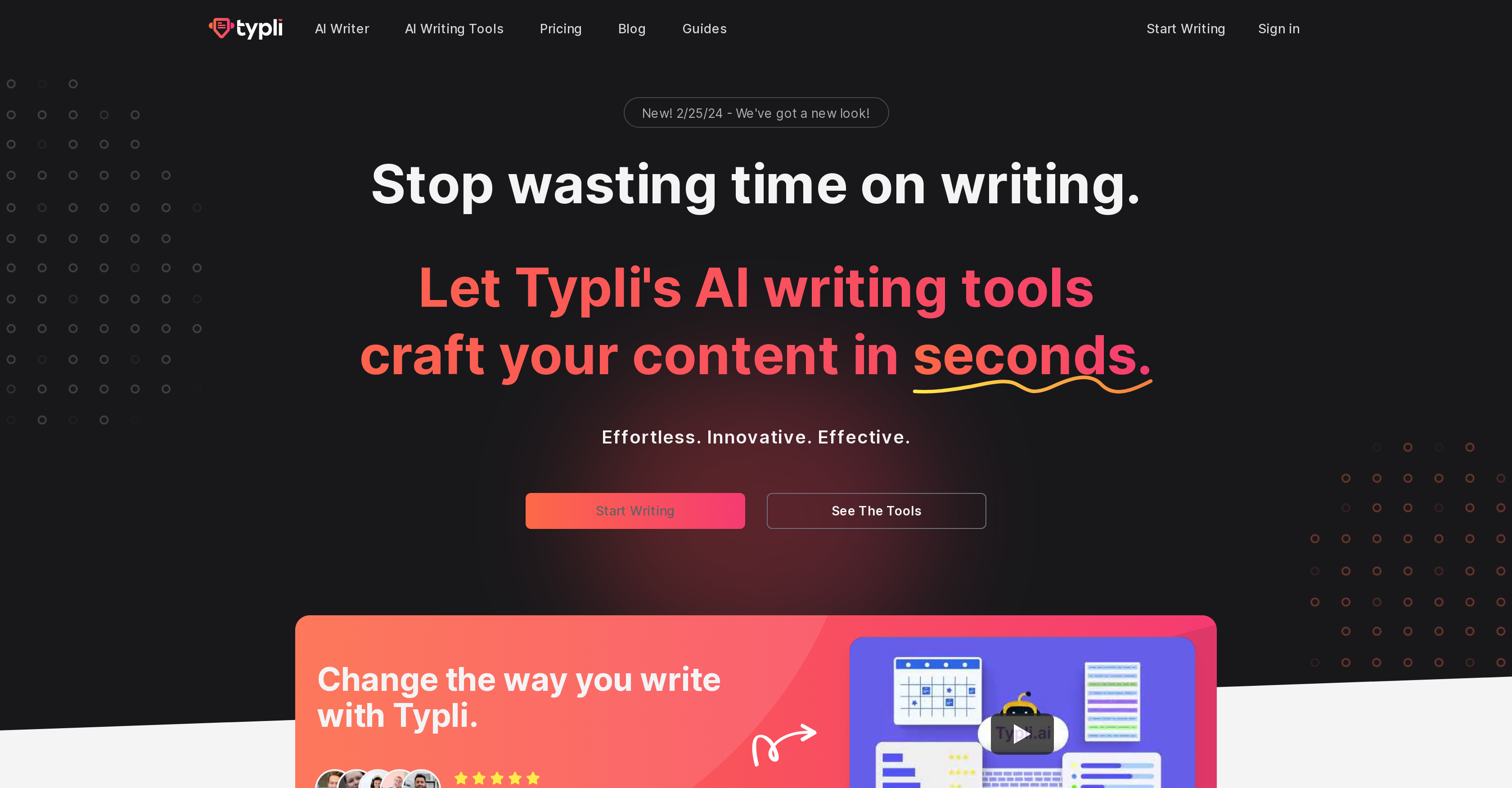 Typli.ai - Screenshot showing the interface and features of this AI tool