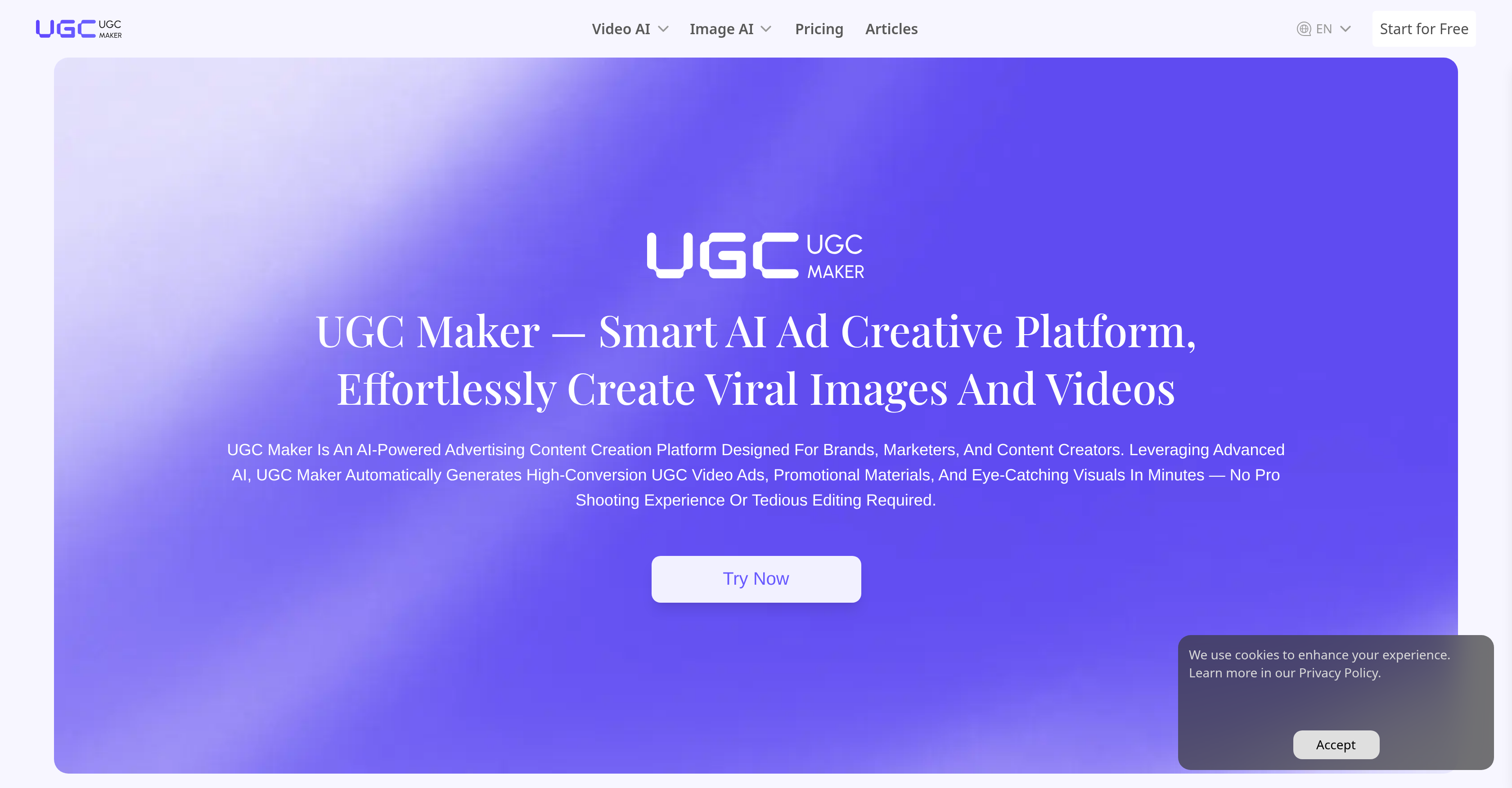 UGC Maker AI - Screenshot showing the interface and features of this AI tool