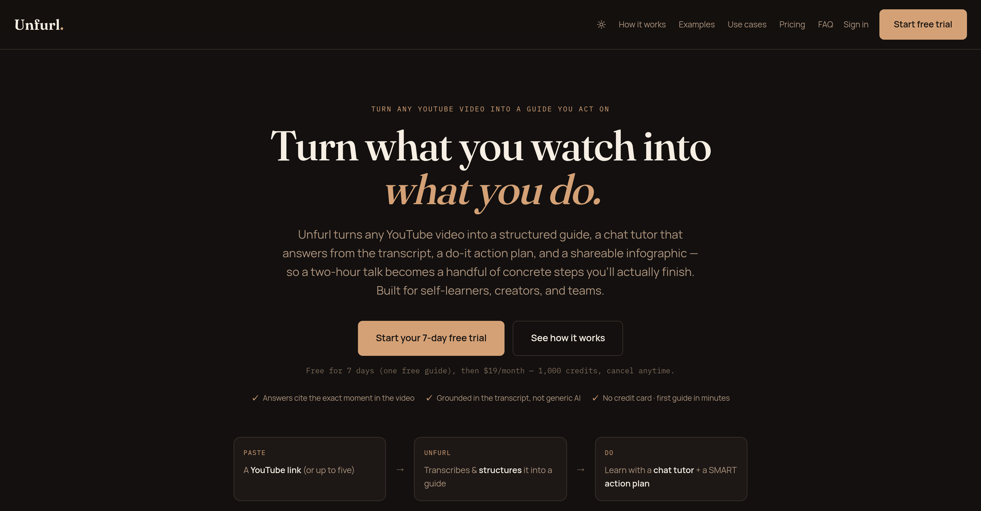 Unfurl - Screenshot showing the interface and features of this AI tool